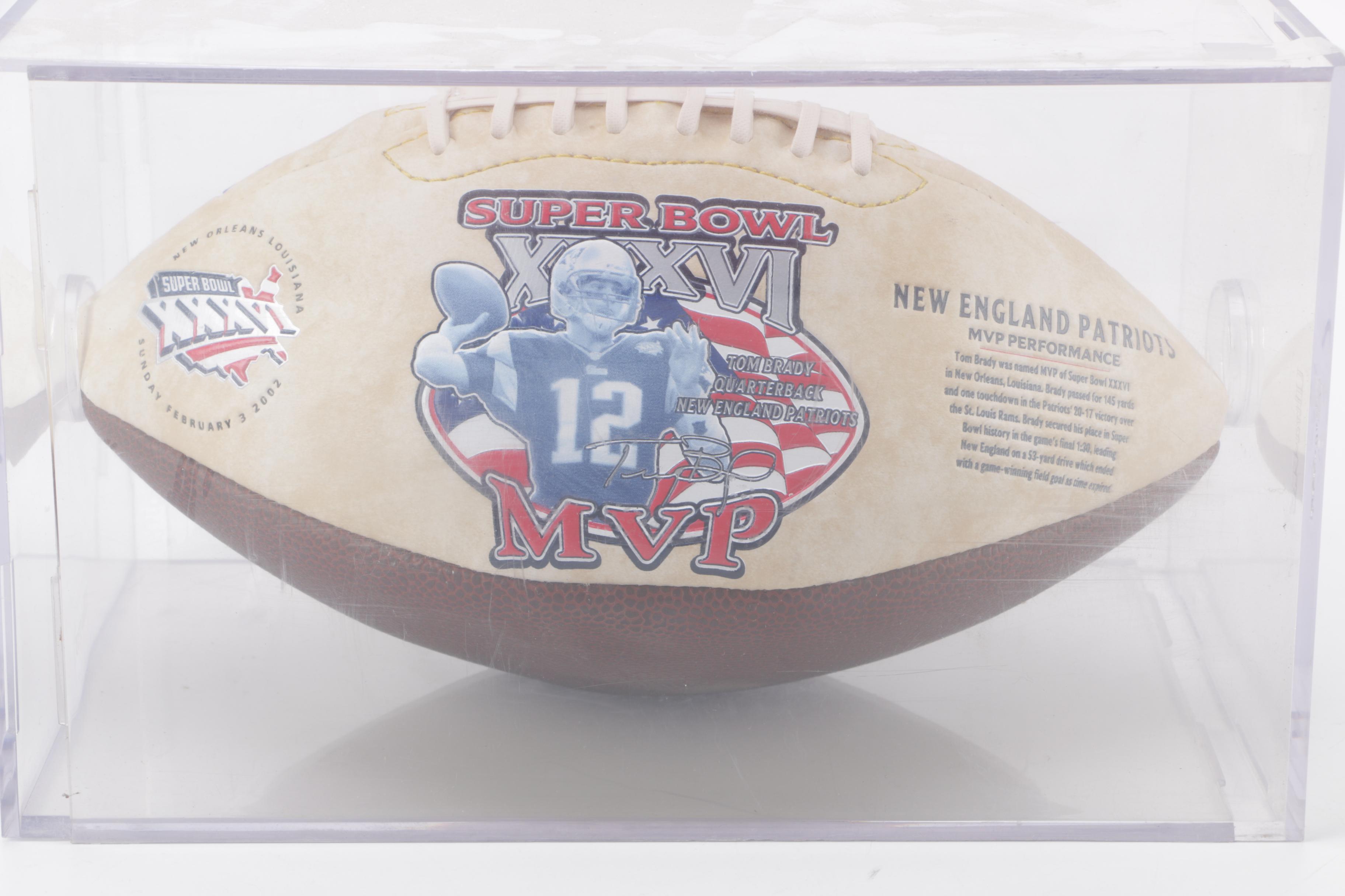 Tom Brady Limited Edition Super Bowl XXXVI MVP Football