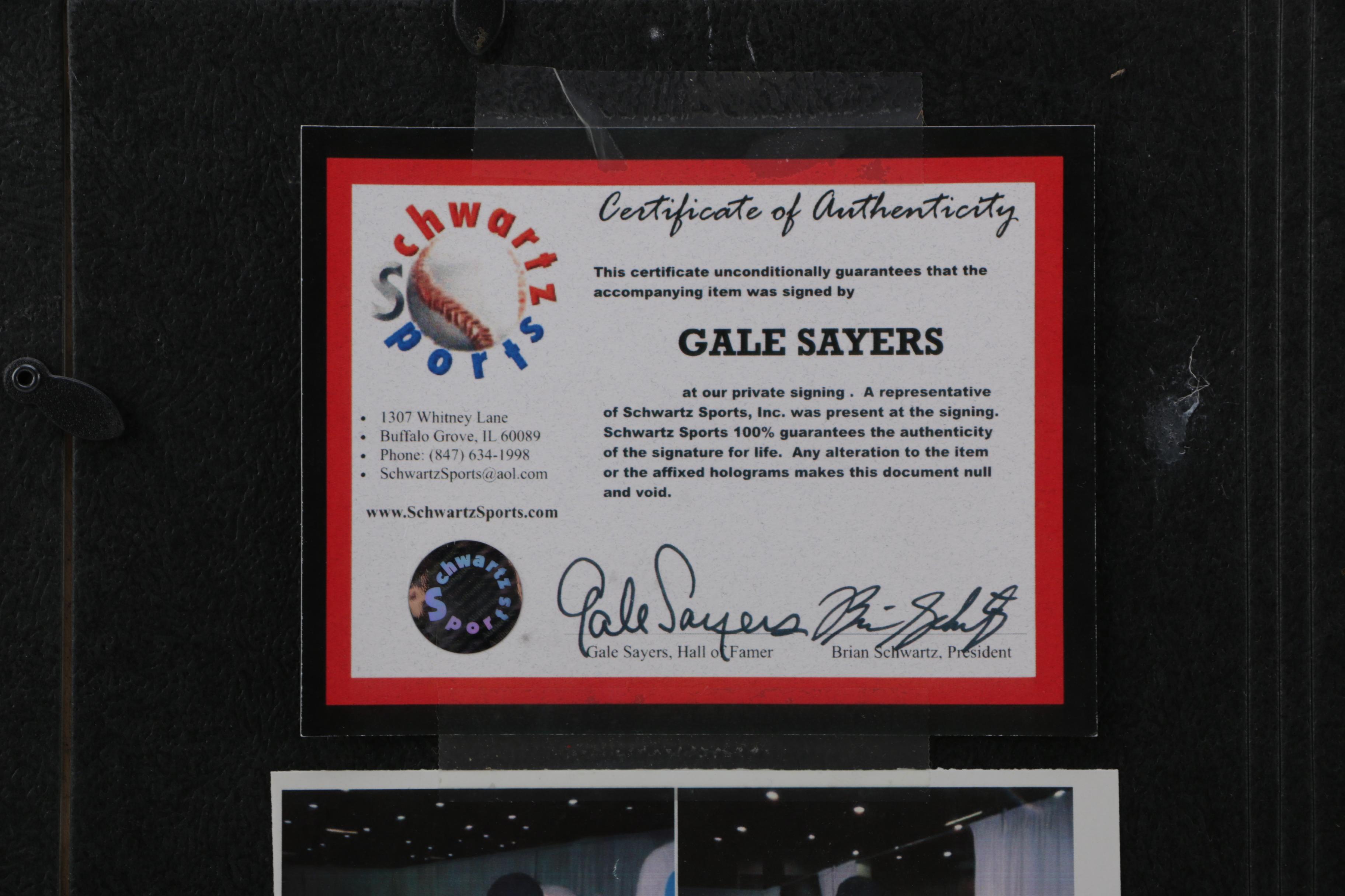 Signed Gale Sayers Photograph