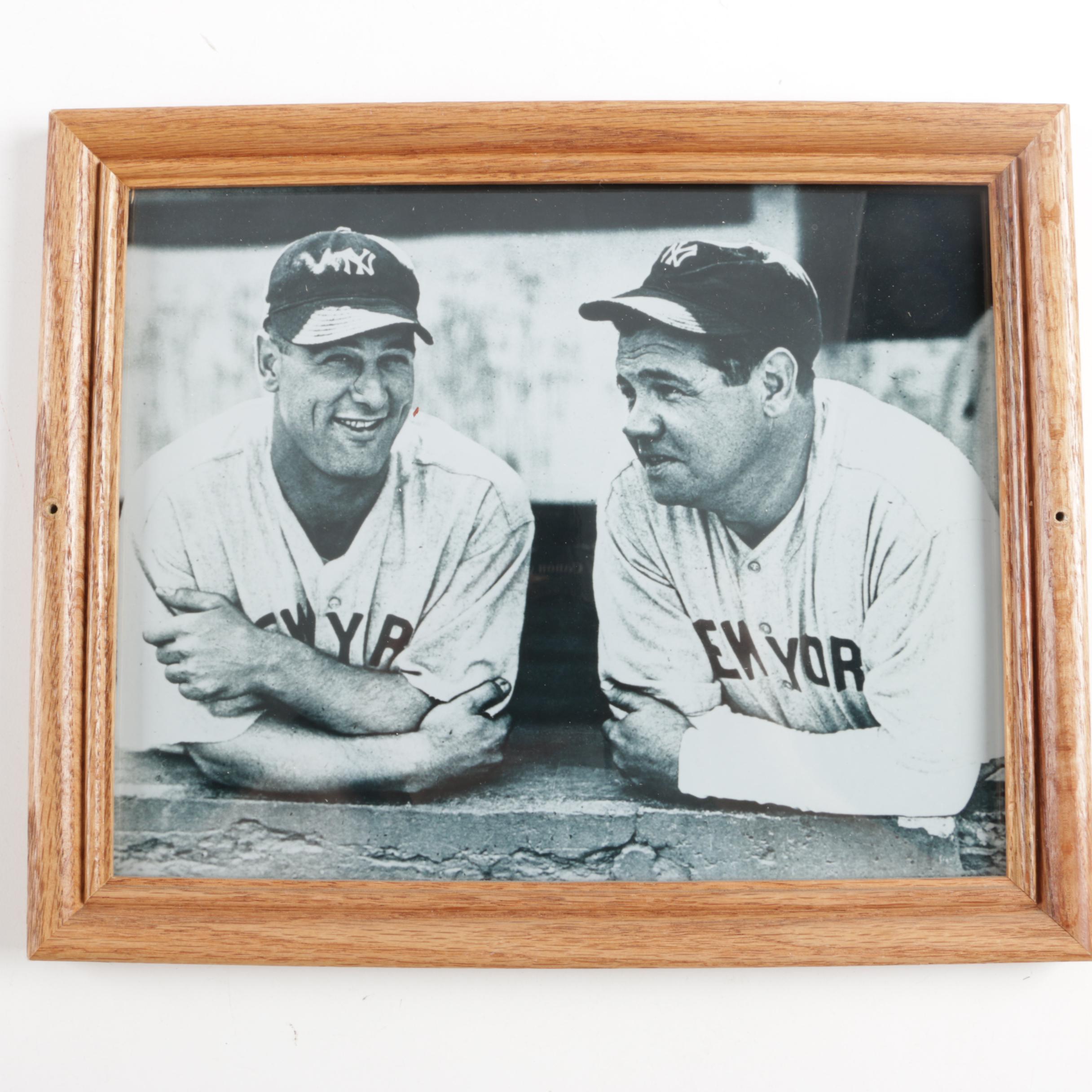 Framed Photographs Featuring Professional Sports Players and Stadiums