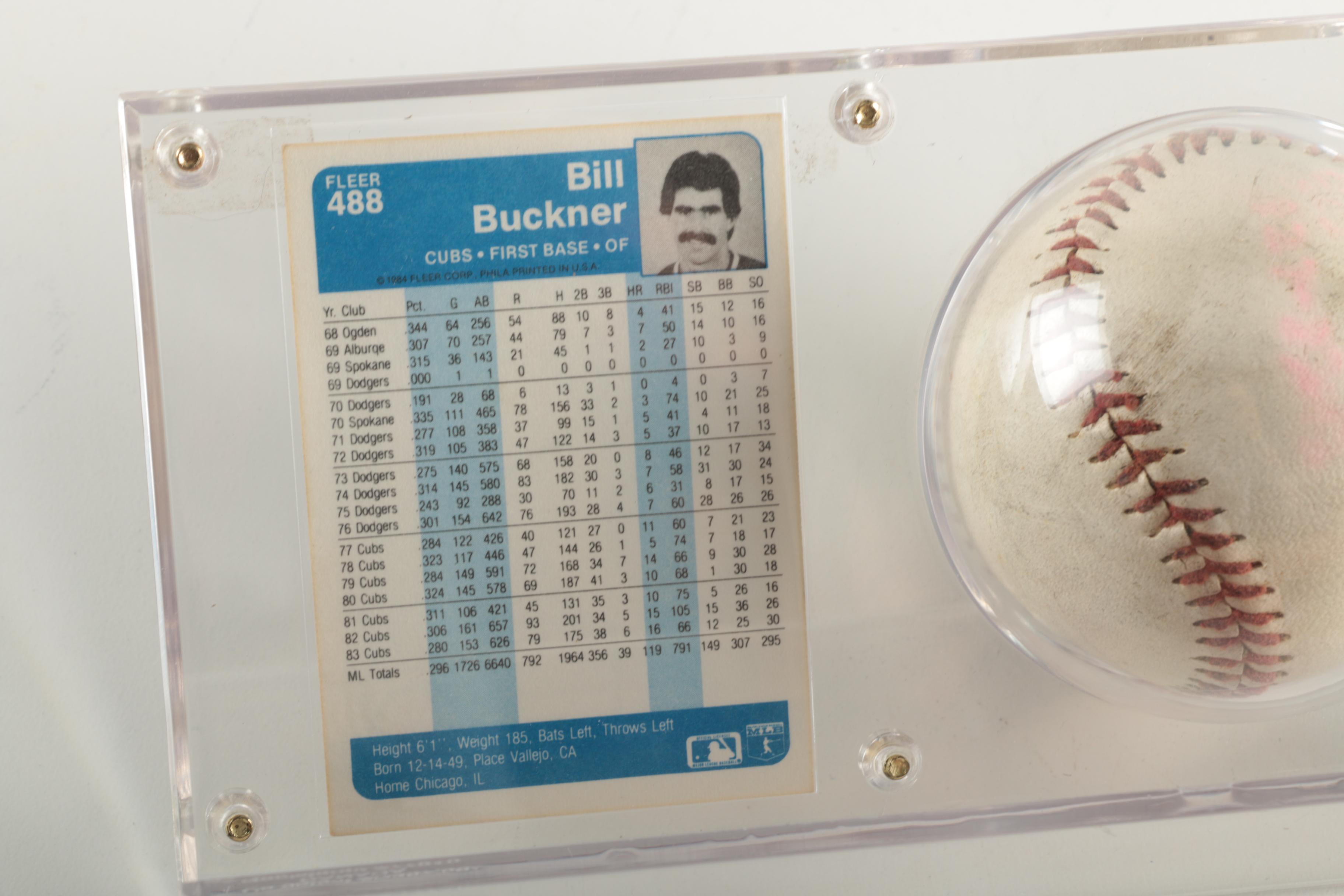 Bill Buckner Signed Baseball