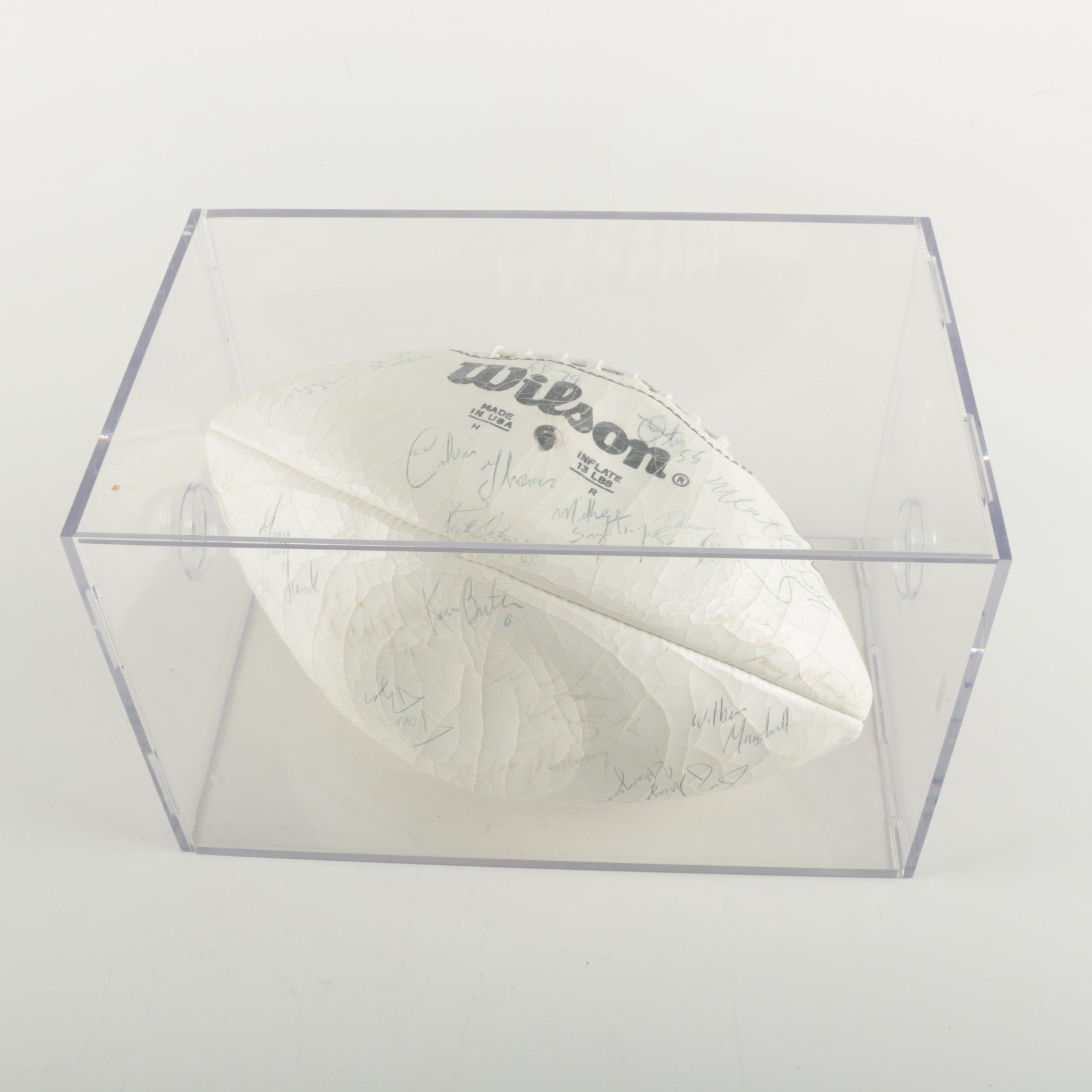 Signed Chicago Bears Football by Kevin Butler, Mike Singletary and More