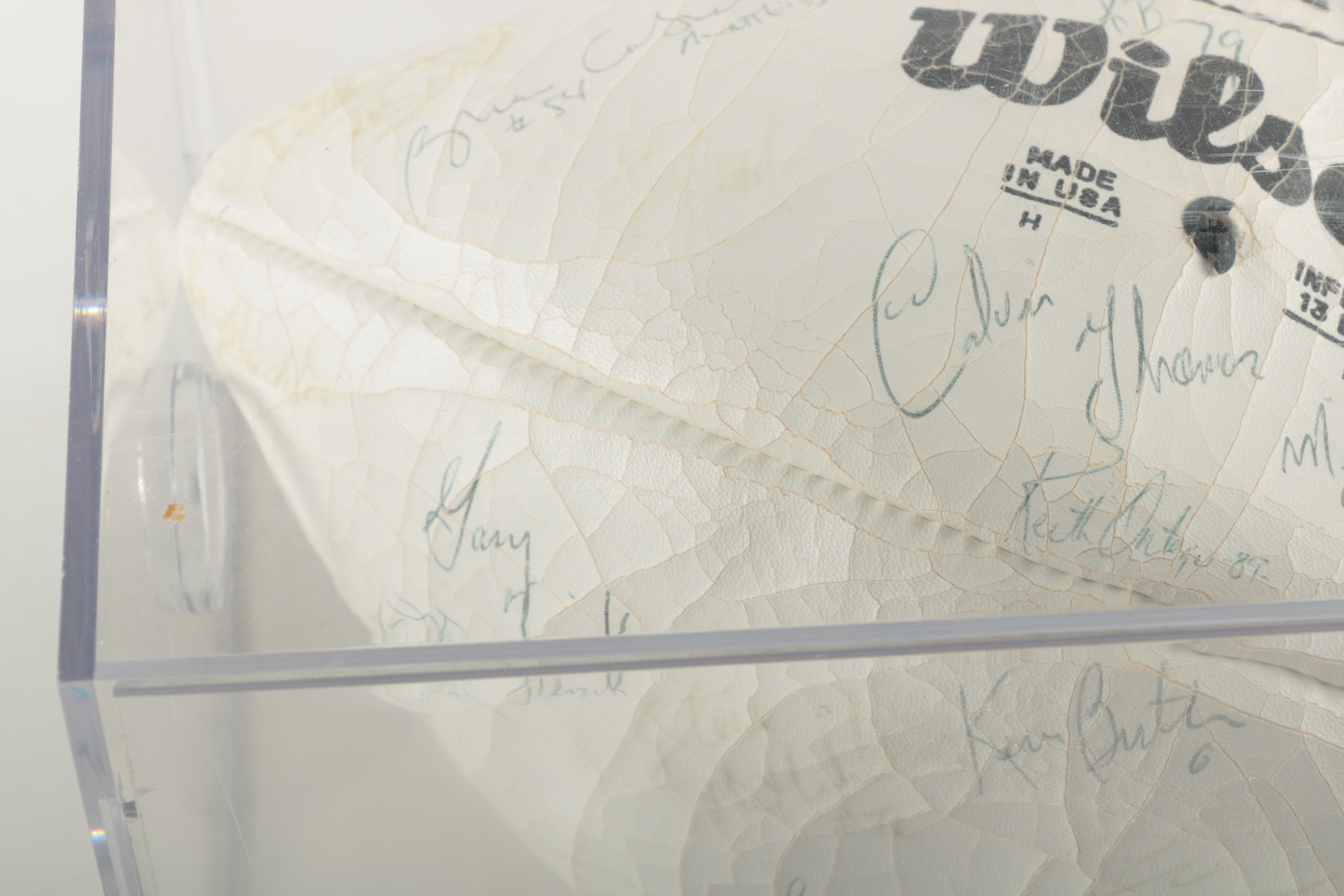 Signed Chicago Bears Football by Kevin Butler, Mike Singletary and More