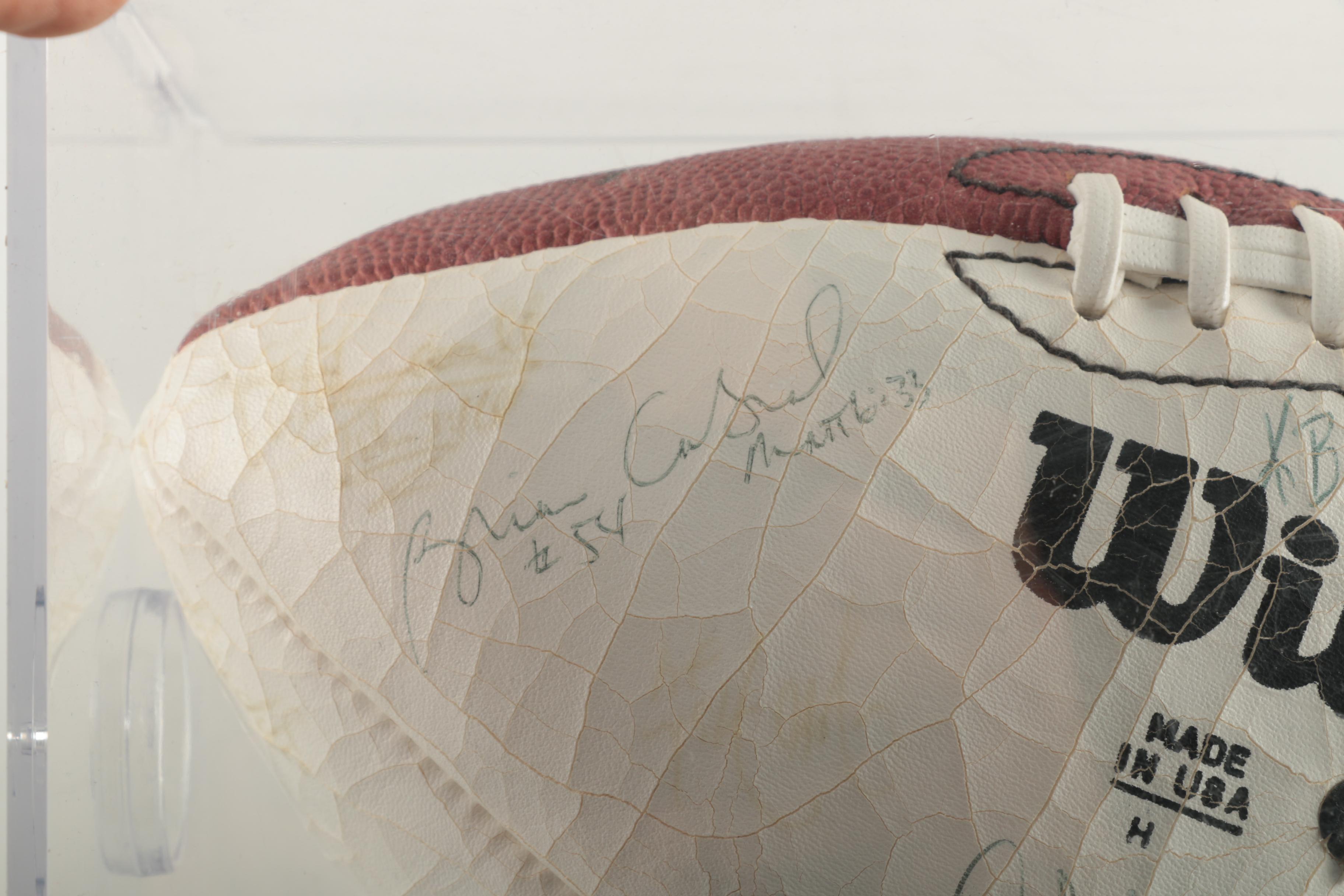 Signed Chicago Bears Football by Kevin Butler, Mike Singletary and More