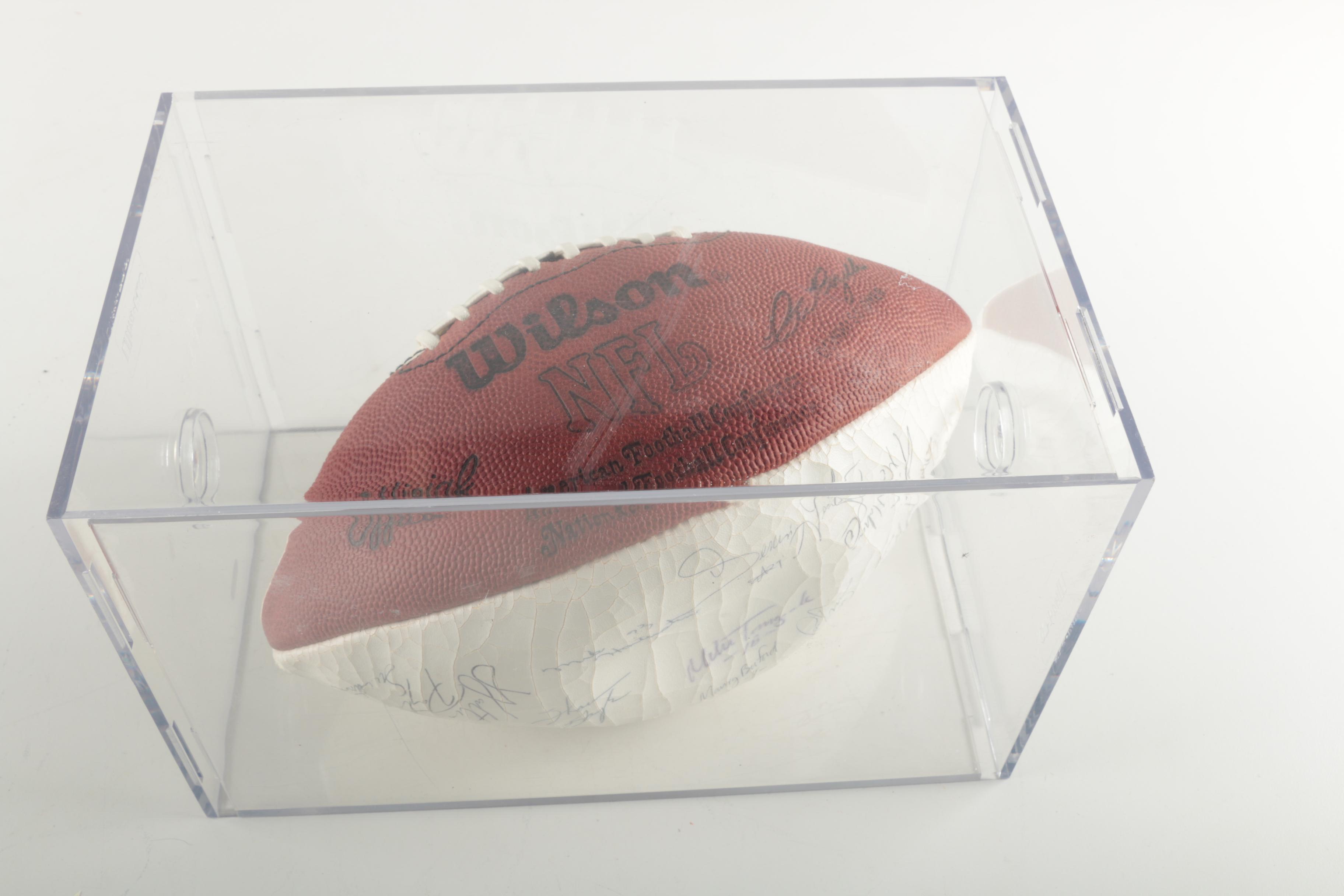 Signed Chicago Bears Football by Kevin Butler, Mike Singletary and More