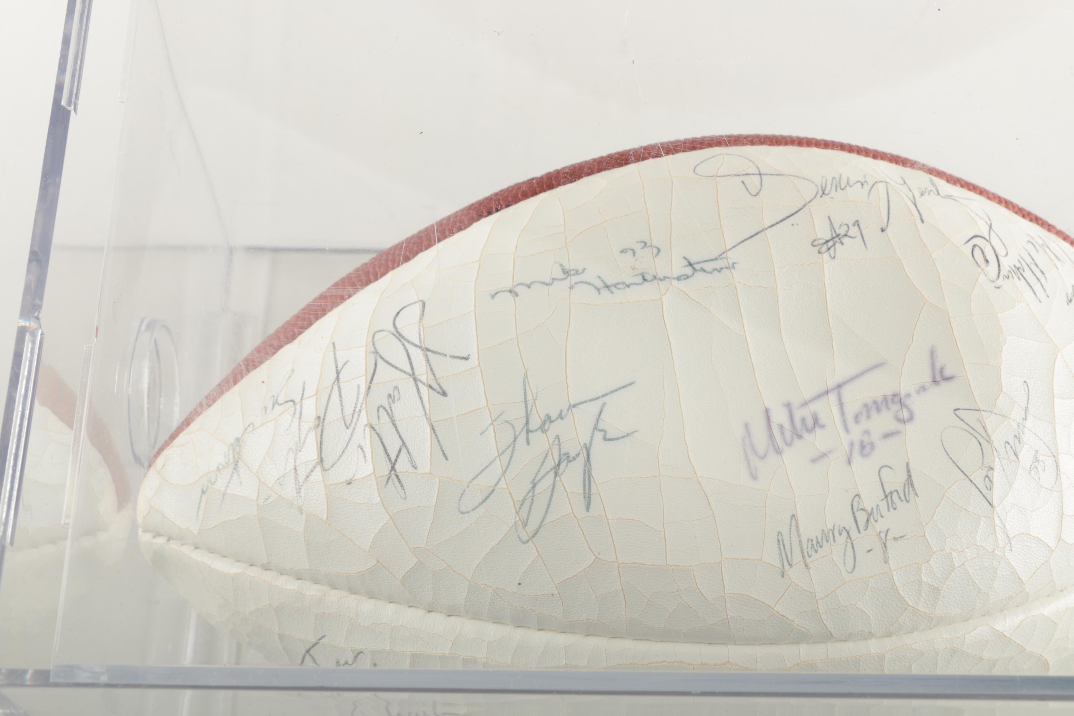 Signed Chicago Bears Football by Kevin Butler, Mike Singletary and More