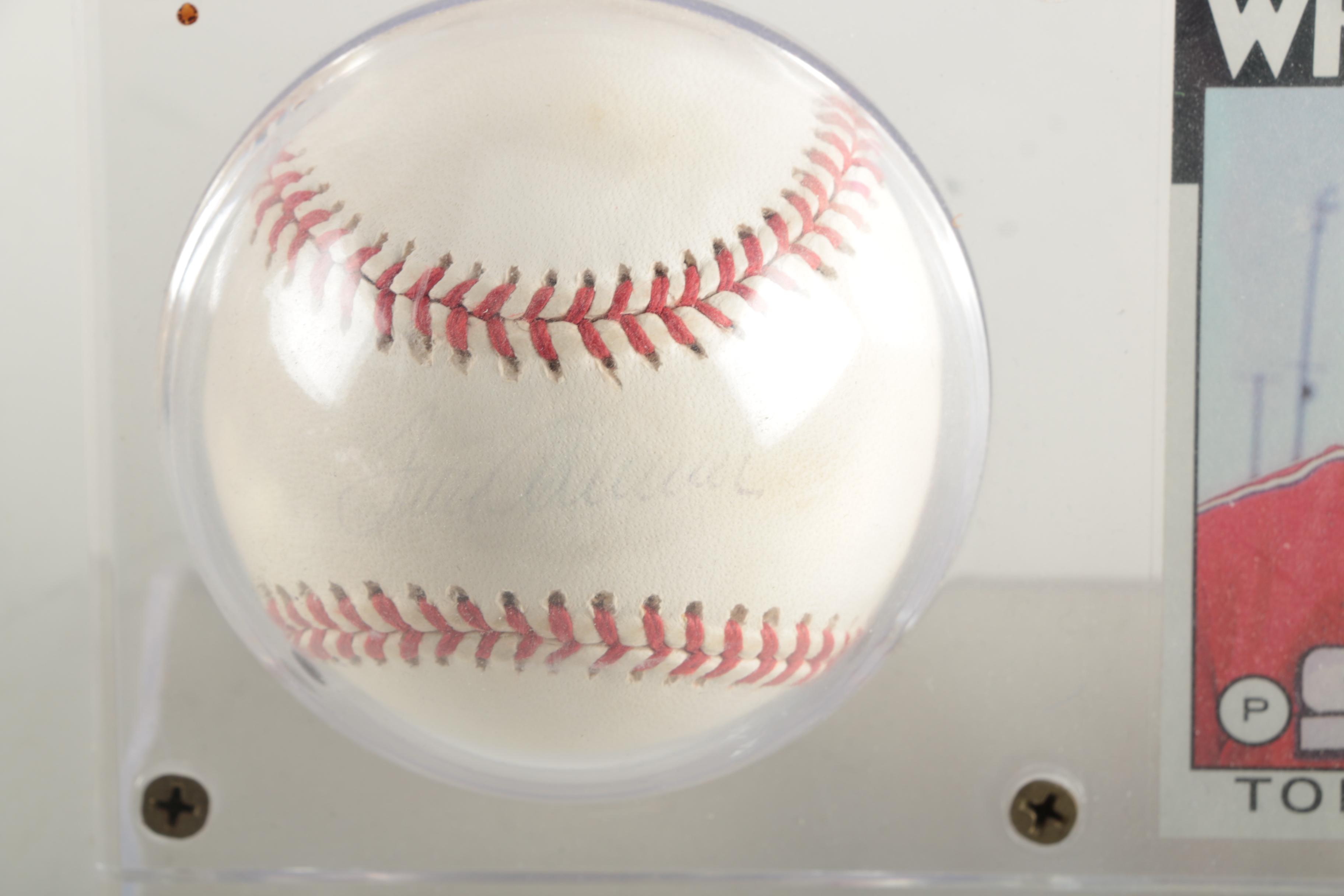 Tom Seaver Signed Baseball and Topps Card