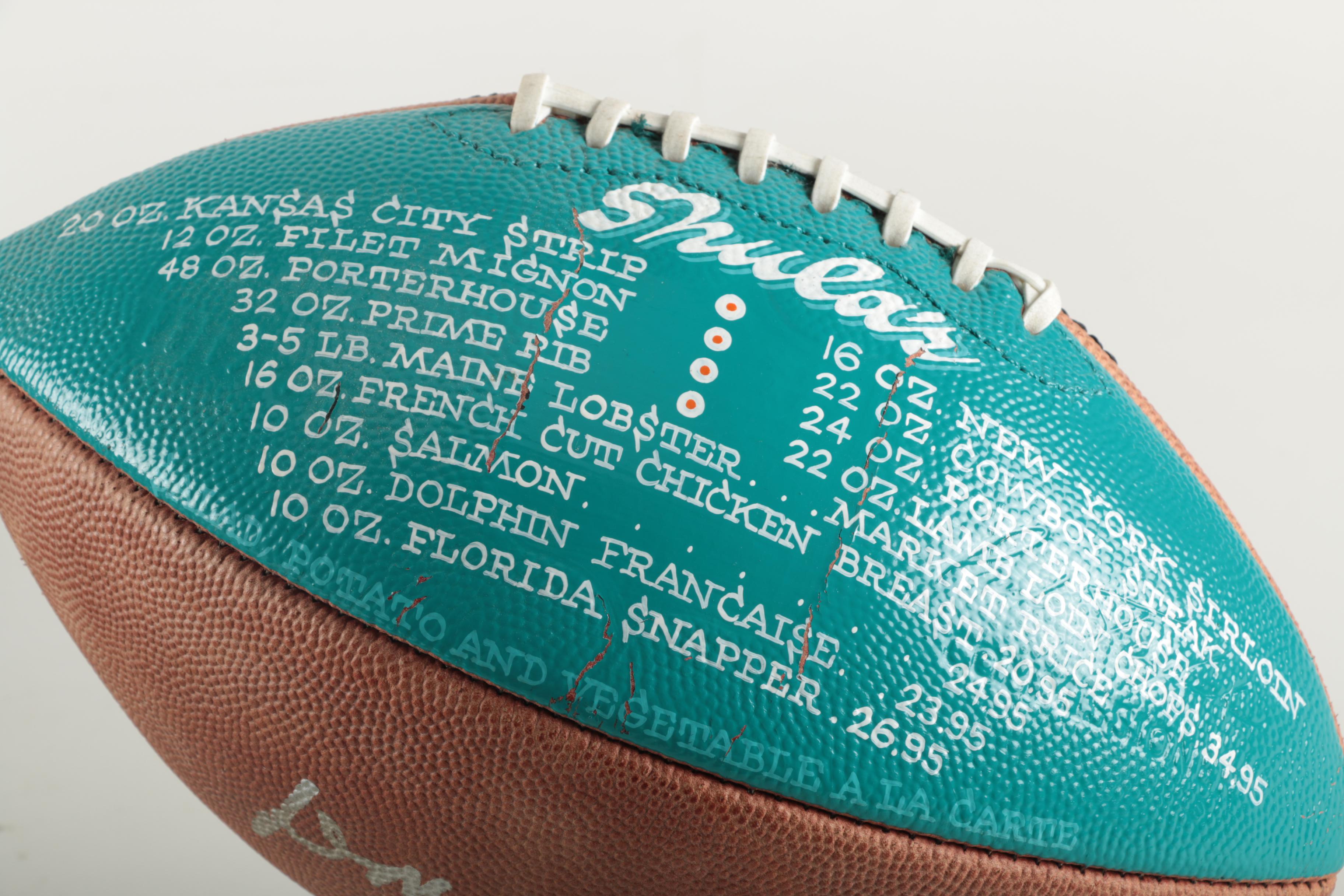 Shula's Restaurant Miami Dolphins Themed Pigskin Football