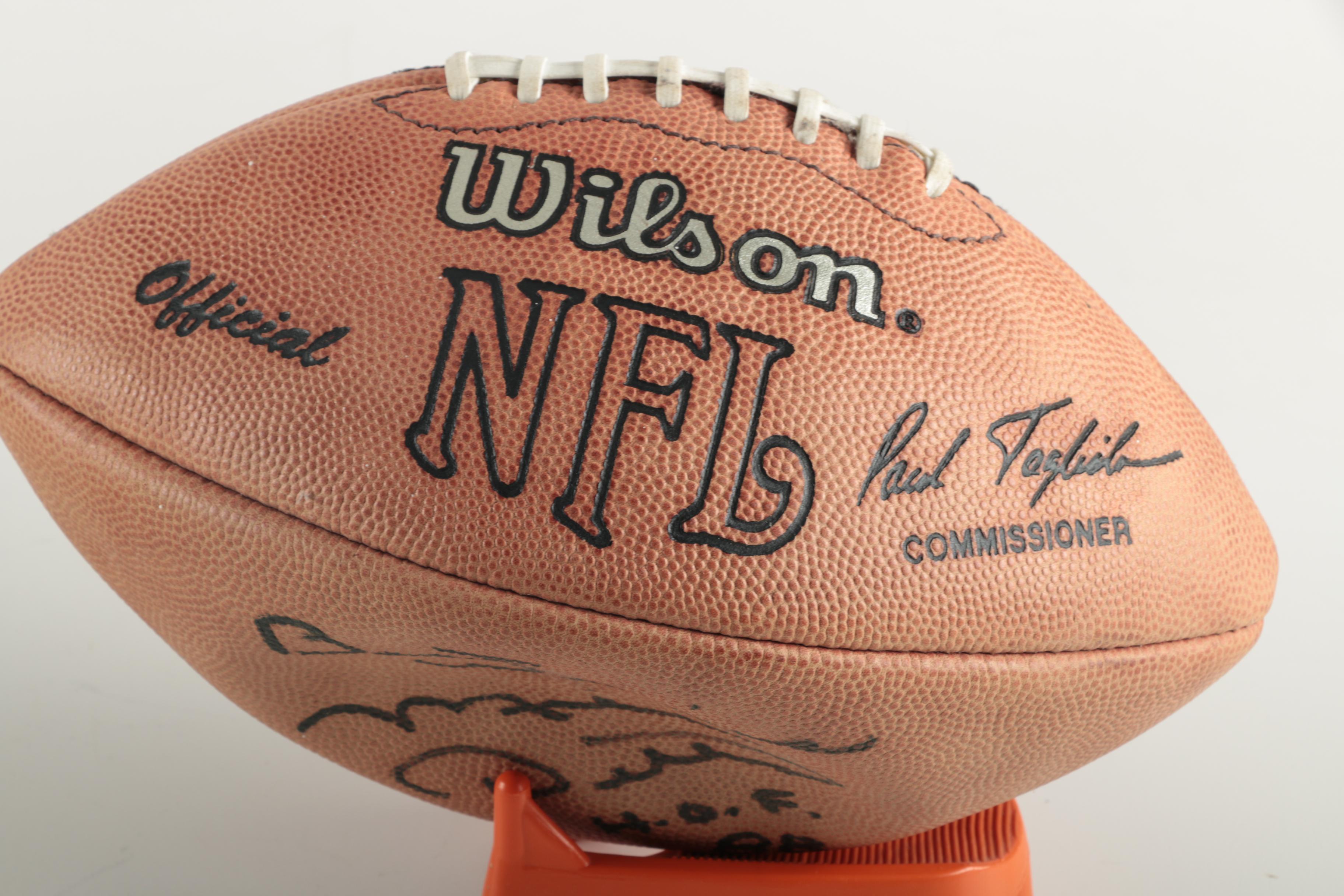 Mike Ditka Autographed Football with Stand