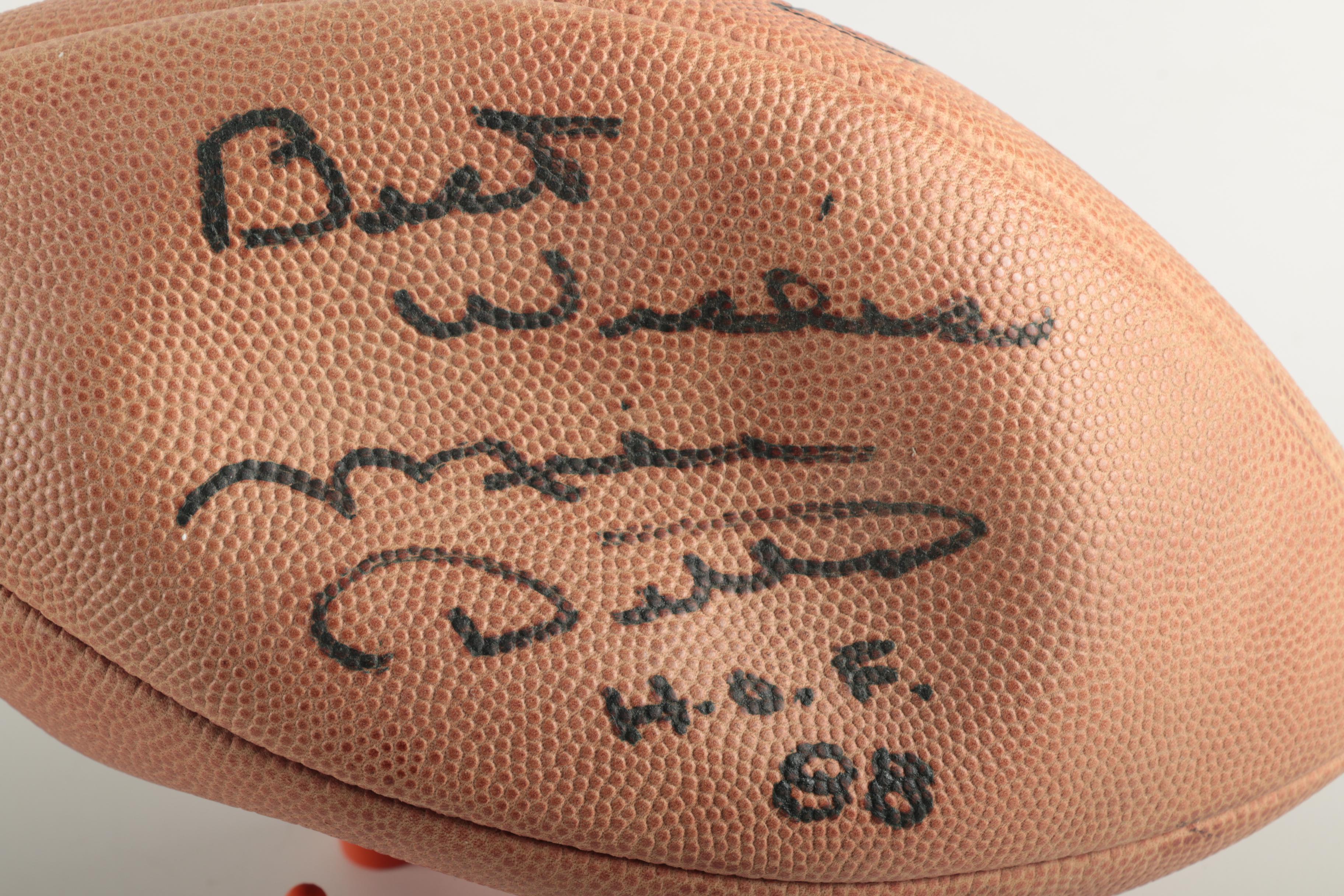 Mike Ditka Autographed Football with Stand