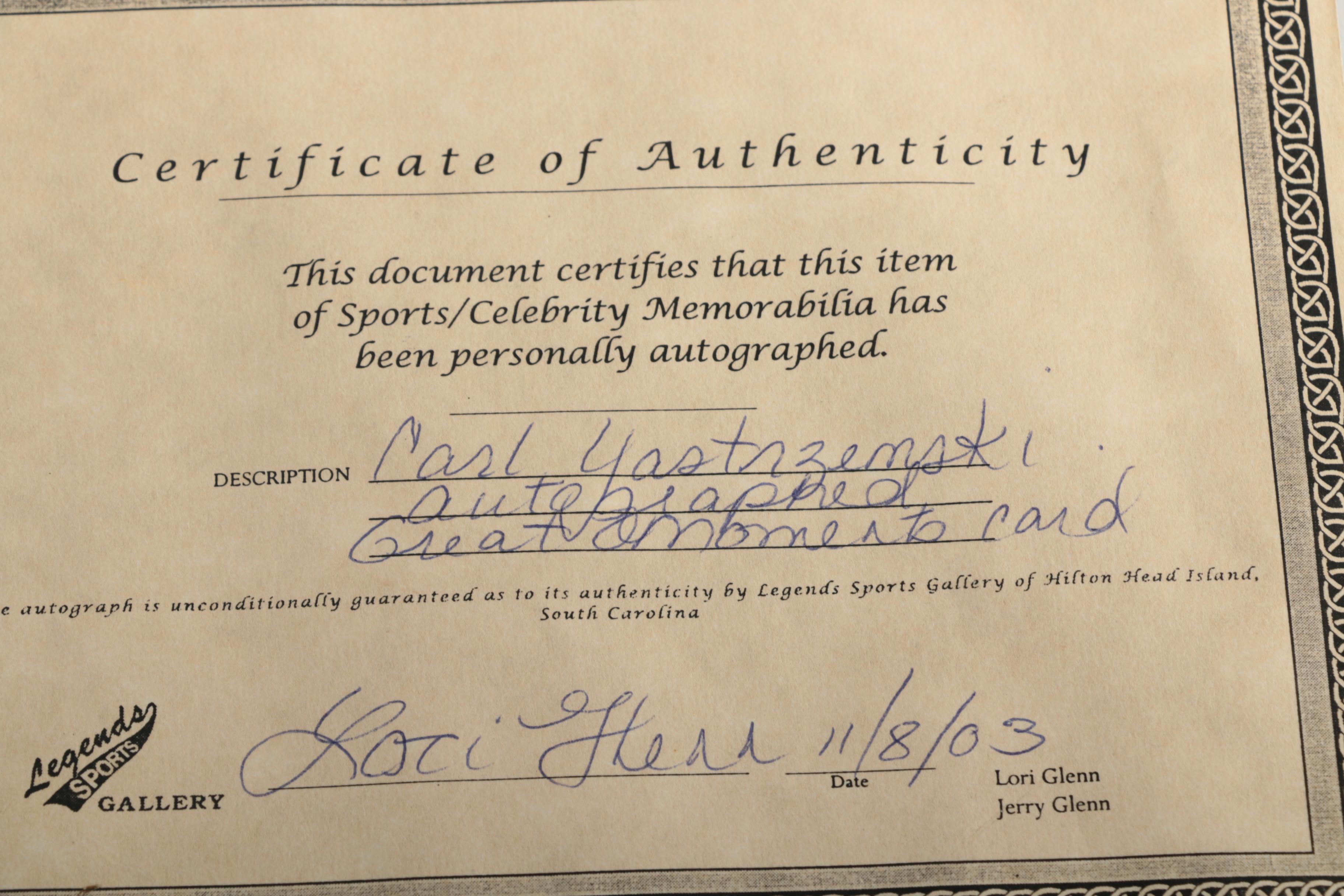 Carl Yastrzemski Signed Lithograph