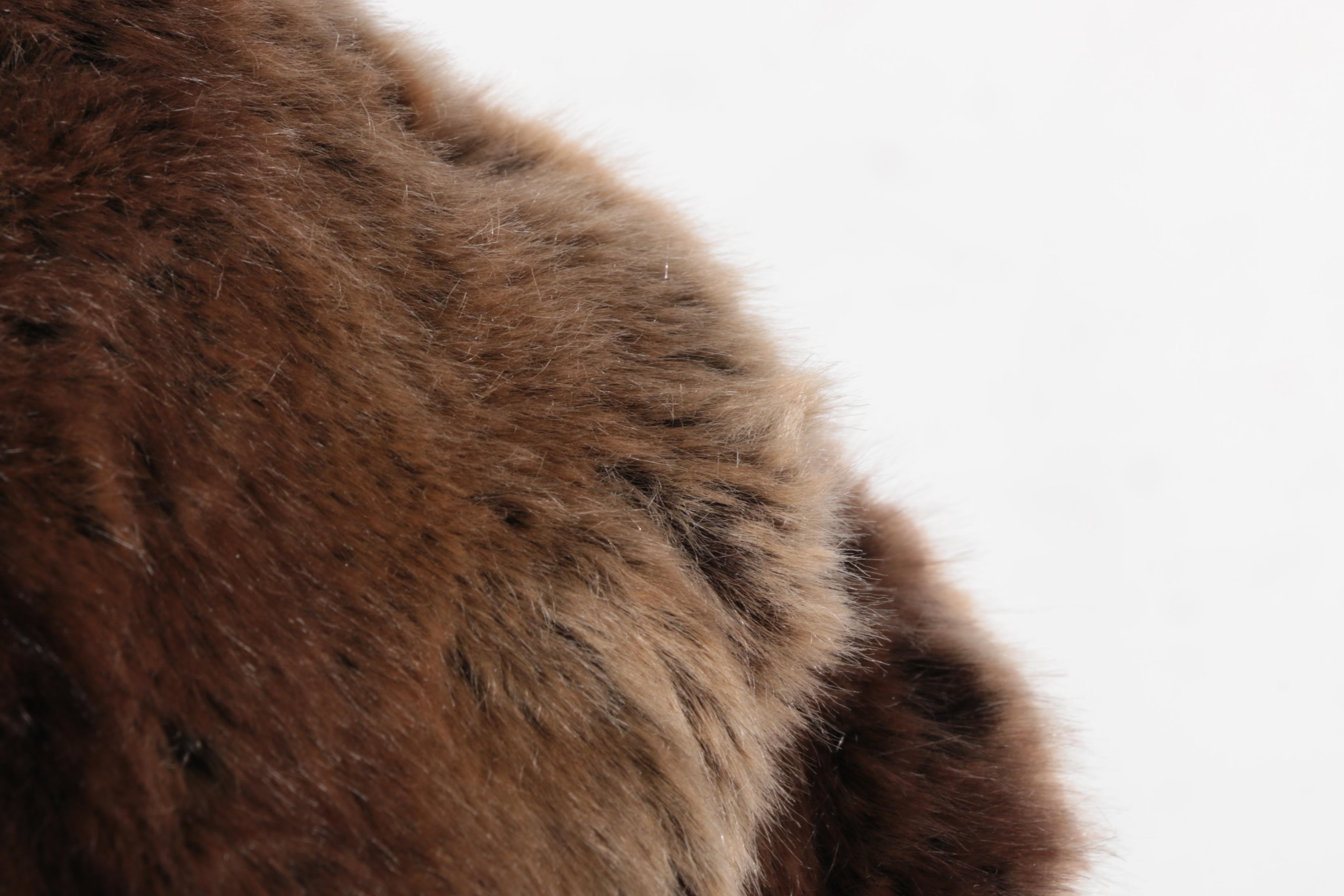 Black Diamond Collection by Pamela McCoy Faux Fur Coat