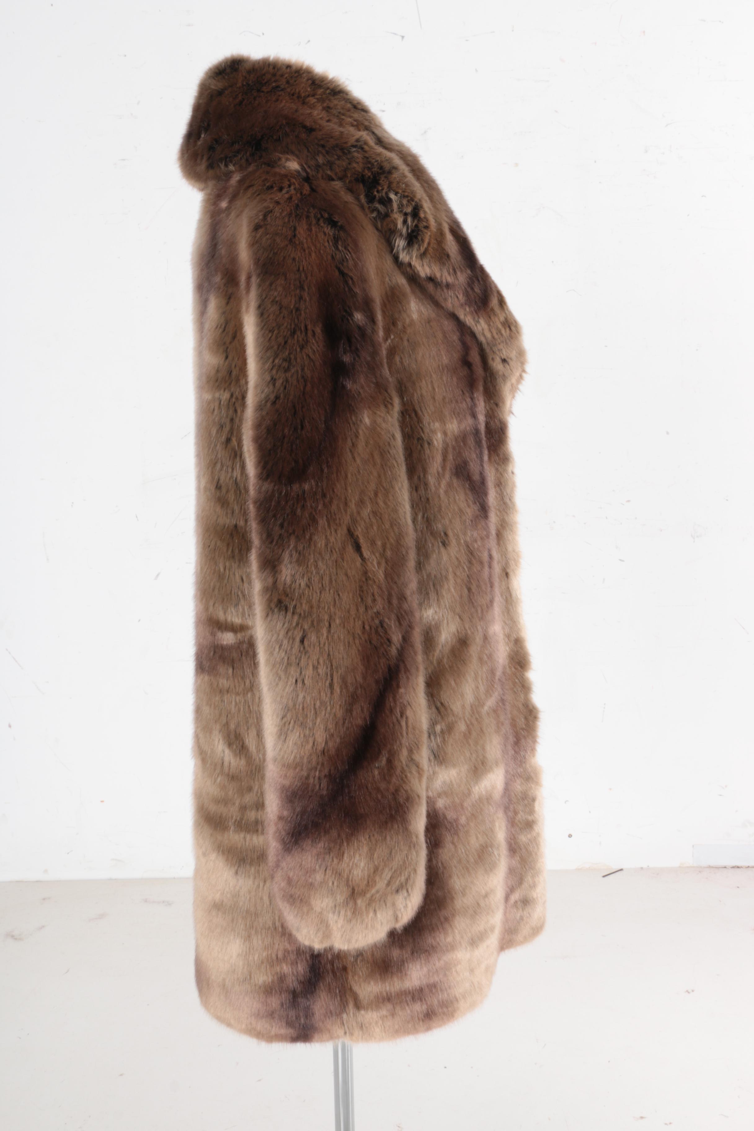 Black Diamond Collection by Pamela McCoy Faux Fur Coat