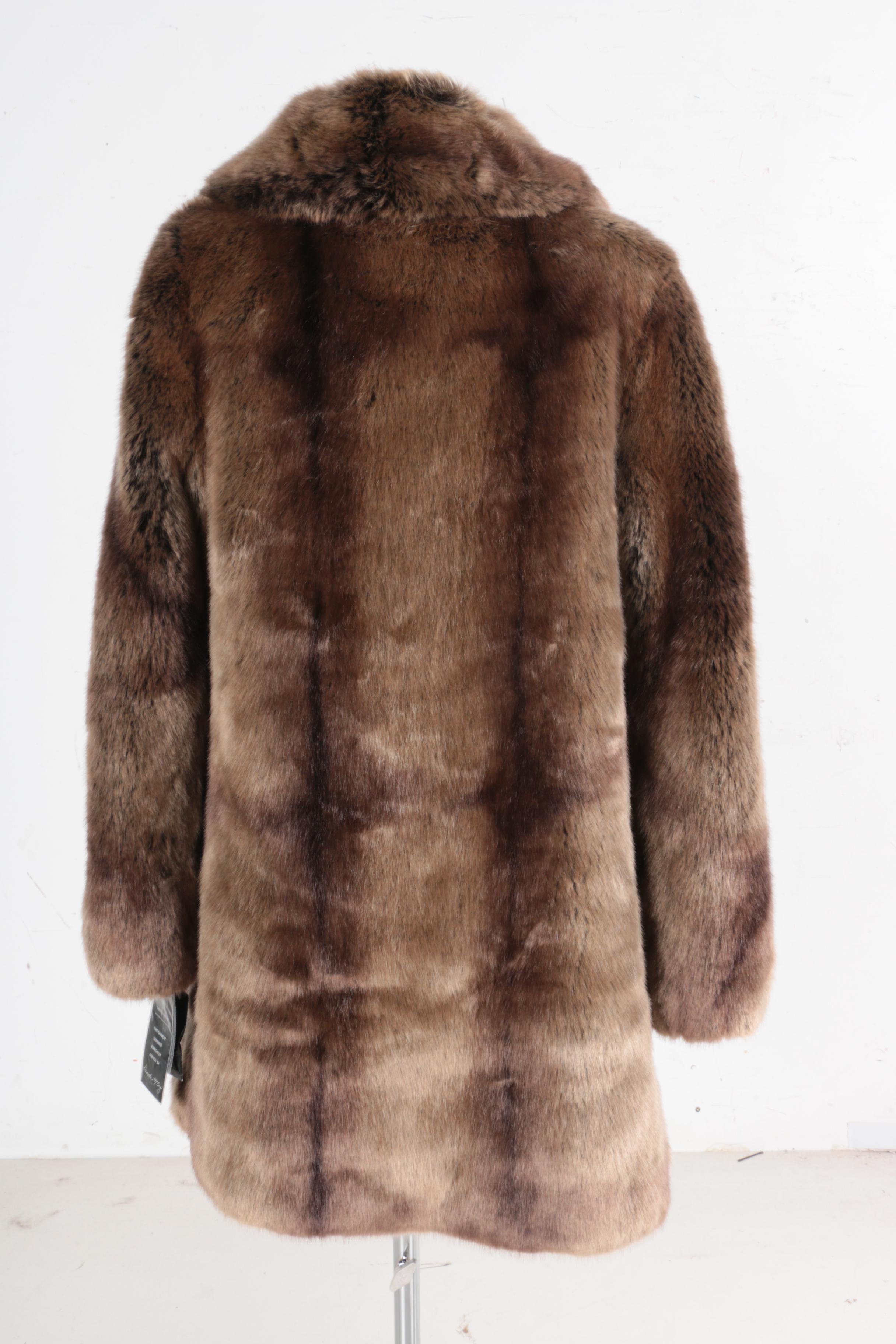 Black Diamond Collection by Pamela McCoy Faux Fur Coat