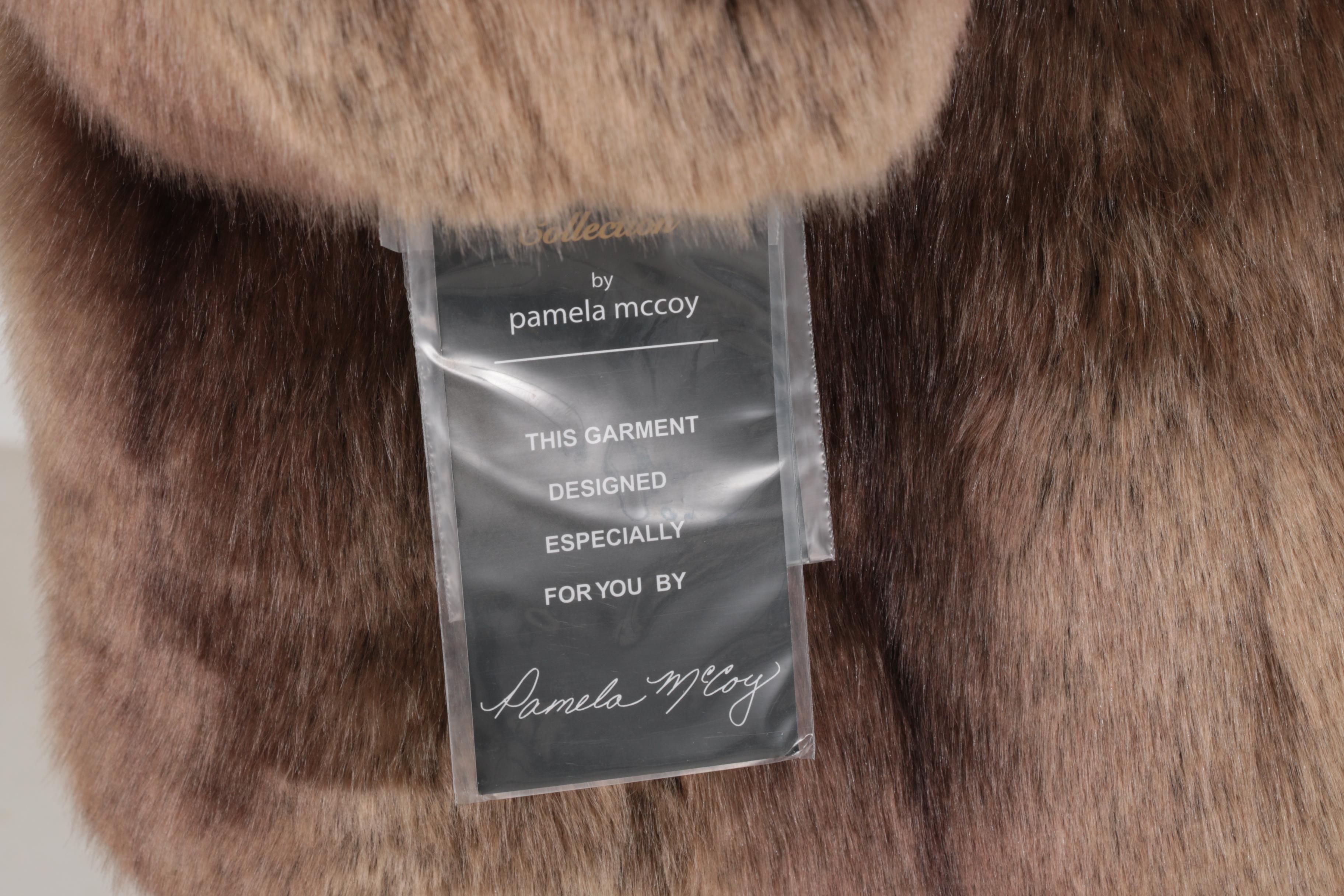 Black Diamond Collection by Pamela McCoy Faux Fur Coat