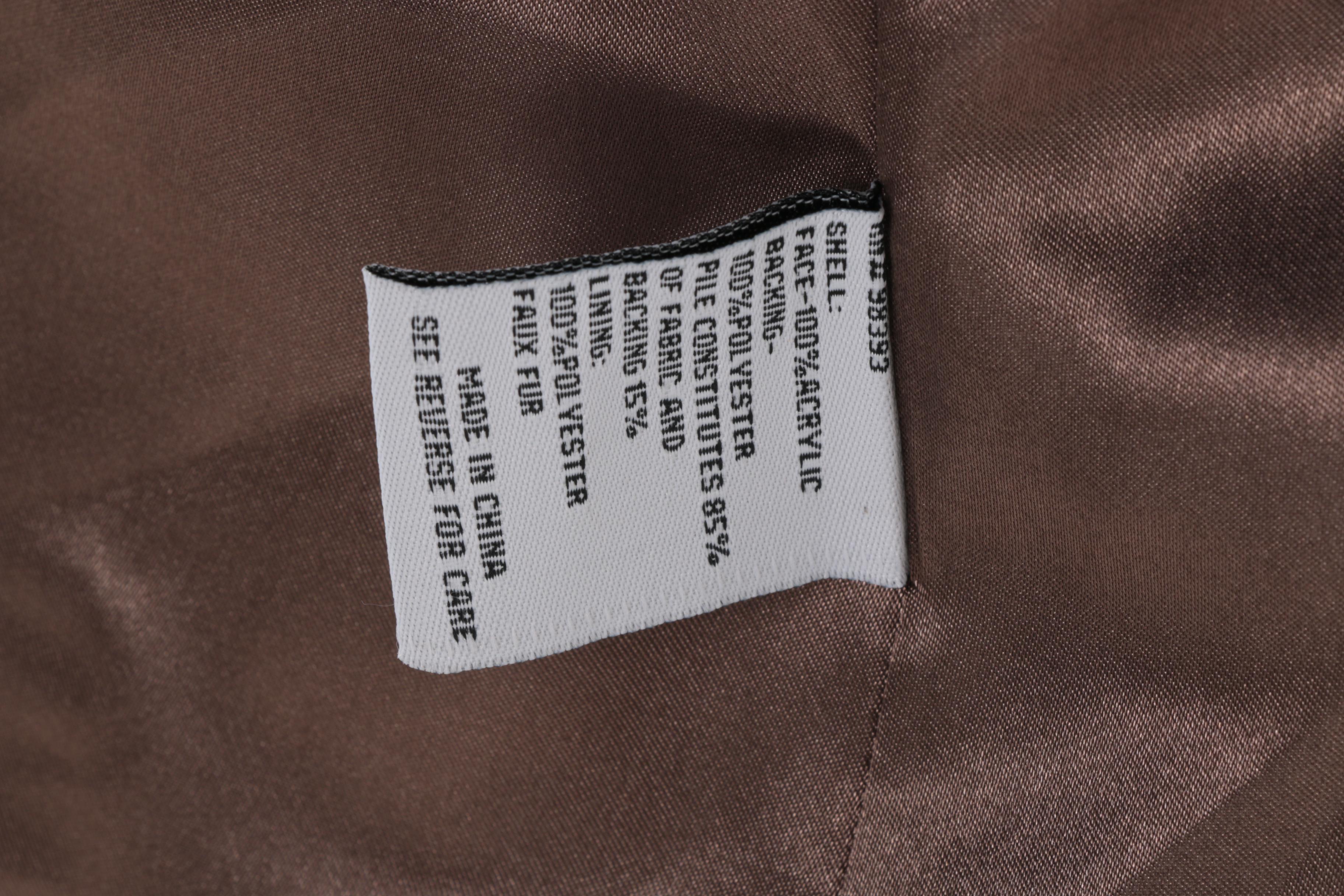 Black Diamond Collection by Pamela McCoy Faux Fur Coat