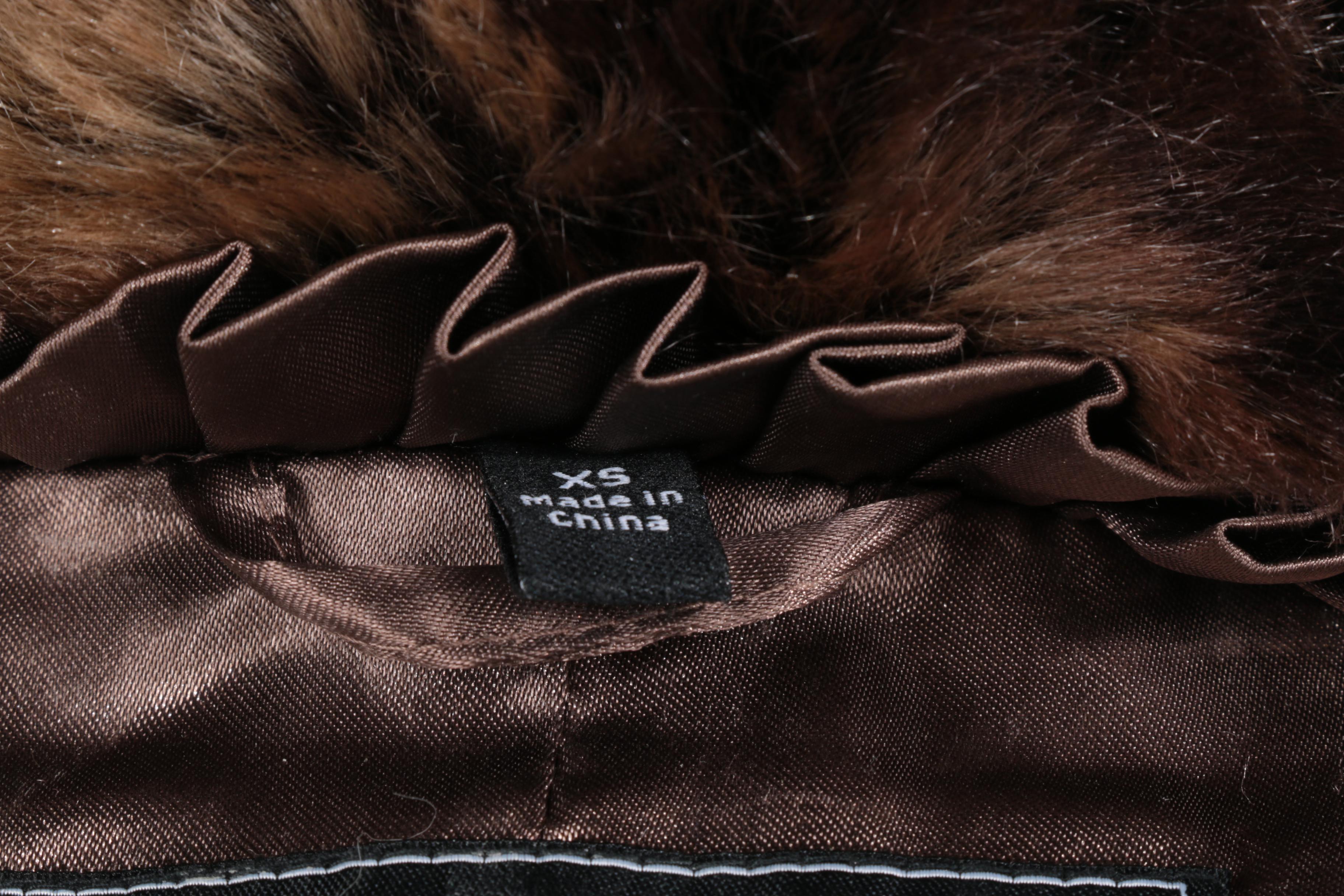 Black Diamond Collection by Pamela McCoy Faux Fur Coat