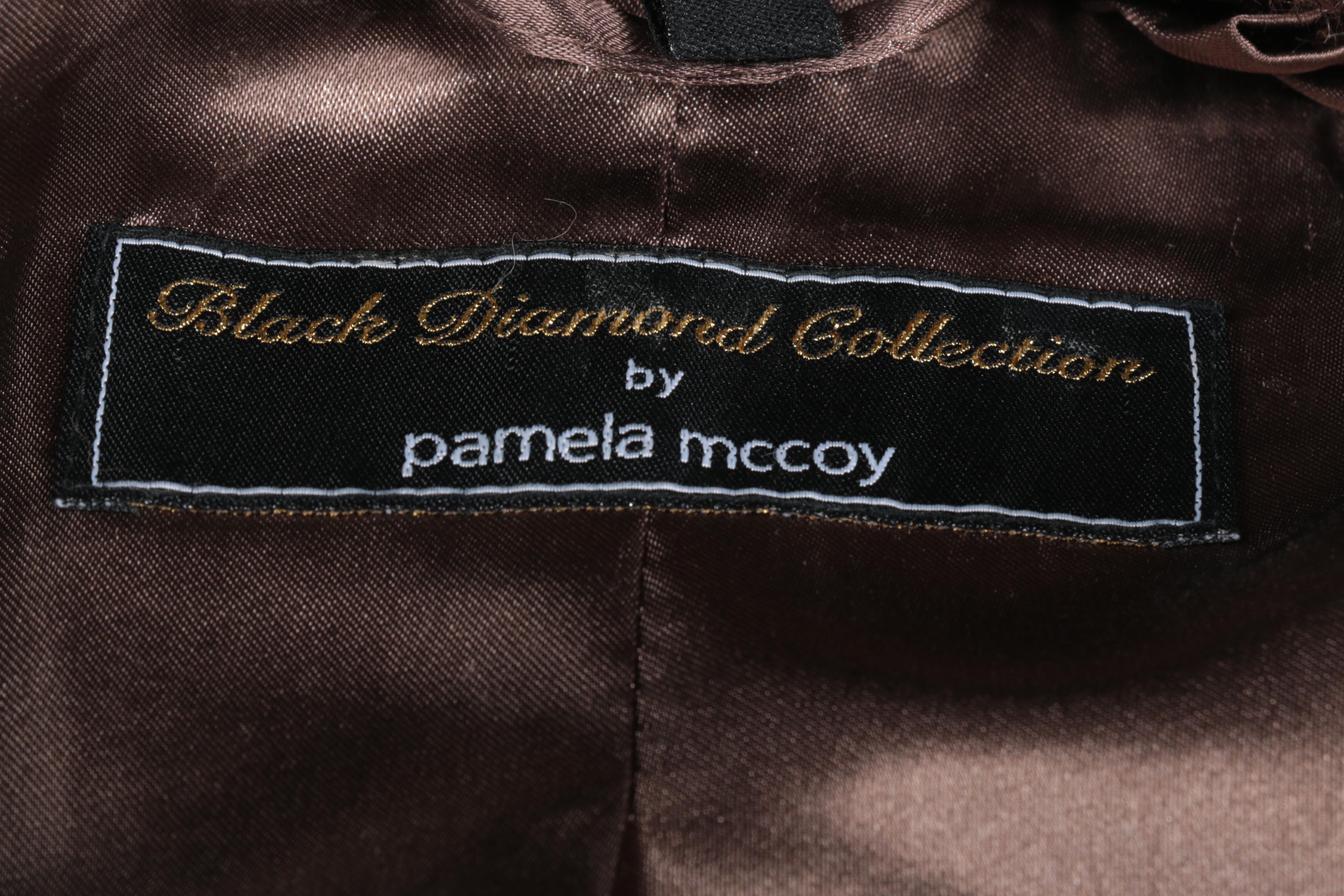 Black Diamond Collection by Pamela McCoy Faux Fur Coat