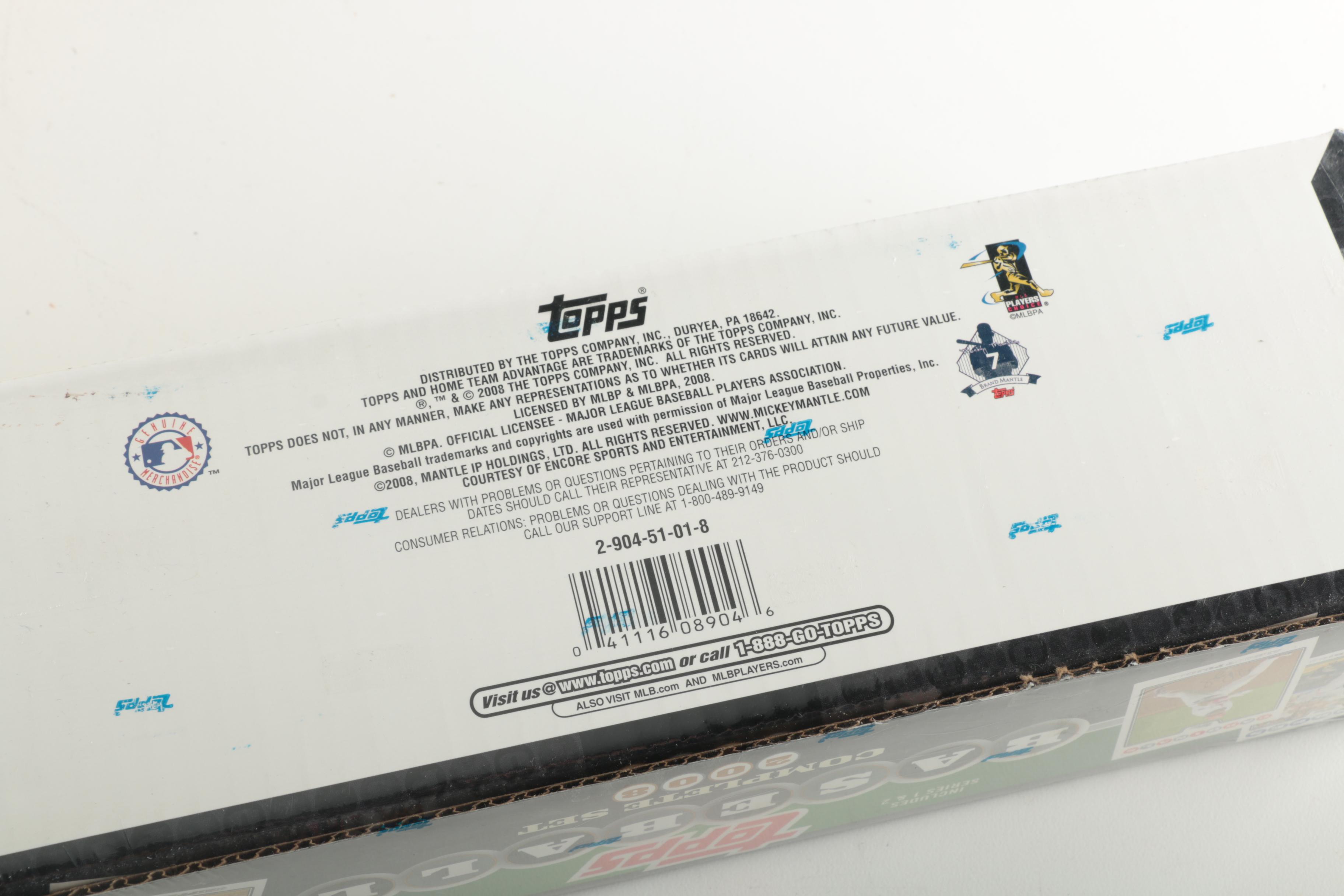 Topps Complete Baseball Trading Cards Sets 1991, 2001, 2008