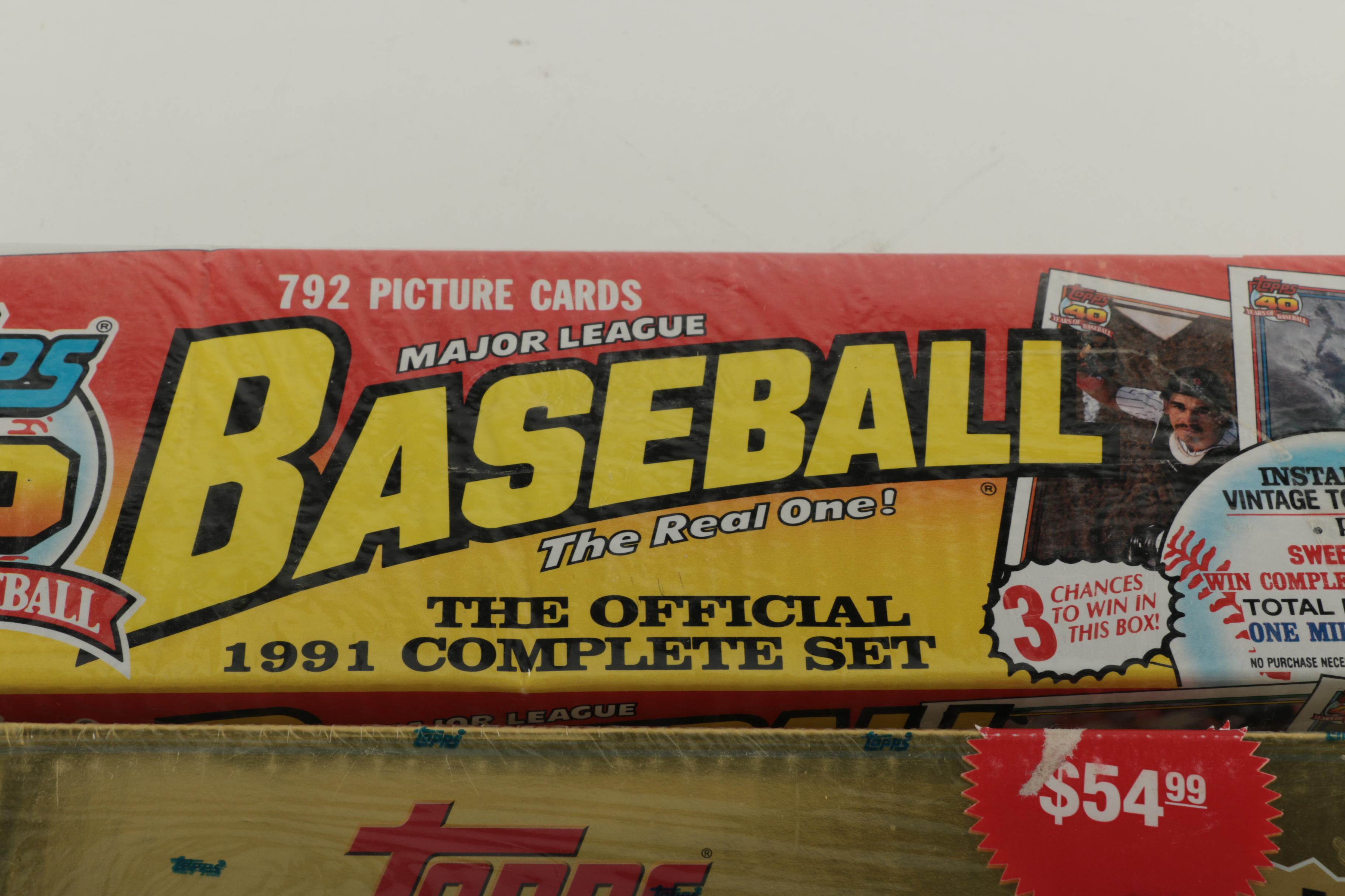 Topps Complete Baseball Trading Cards Sets 1991, 2001, 2008
