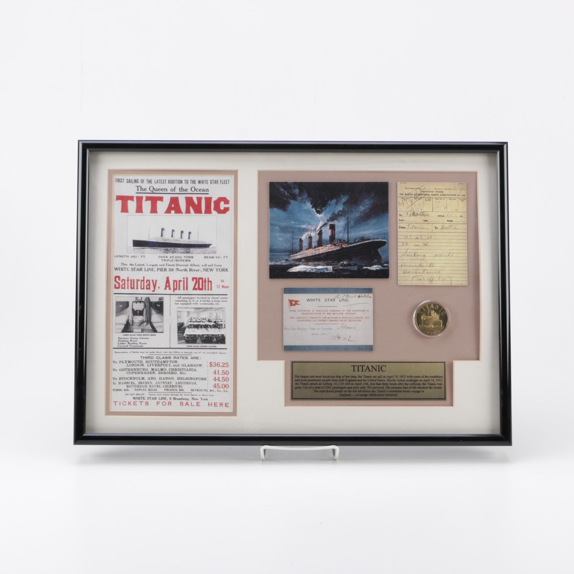Limited Edition "Titanic" Display in Frame
