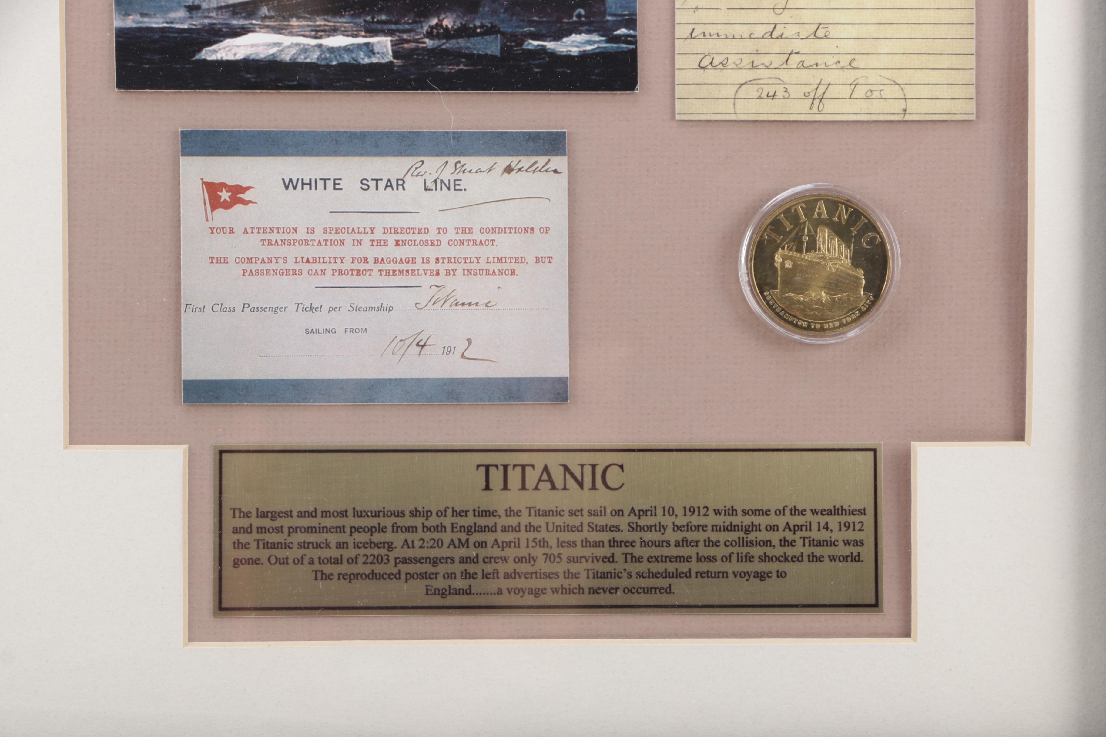 Limited Edition "Titanic" Display in Frame