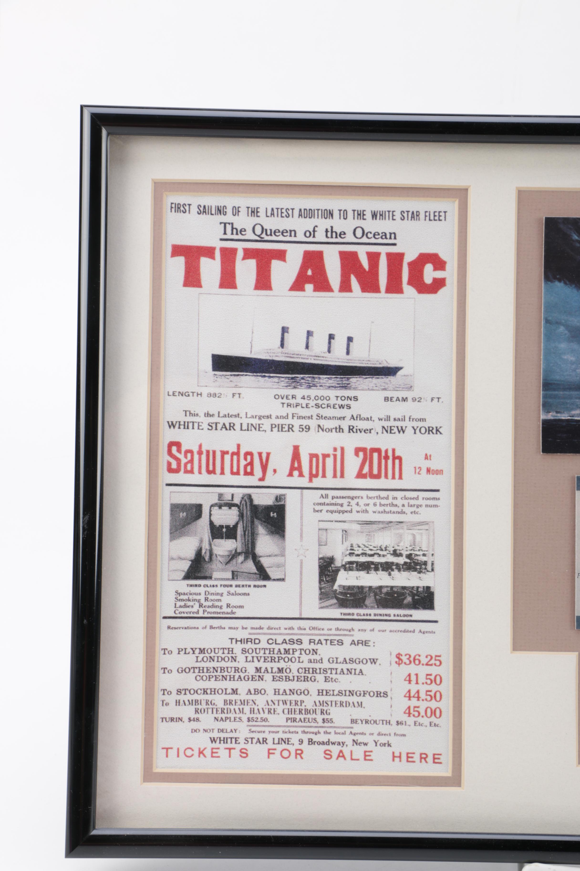 Limited Edition "Titanic" Display in Frame