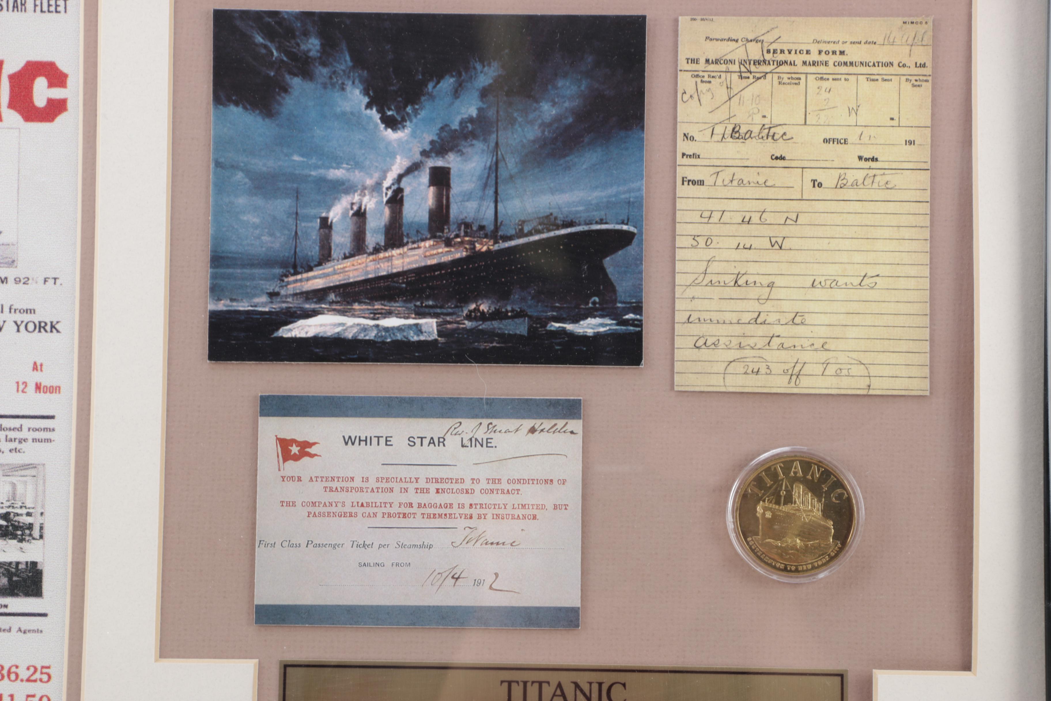 Limited Edition "Titanic" Display in Frame