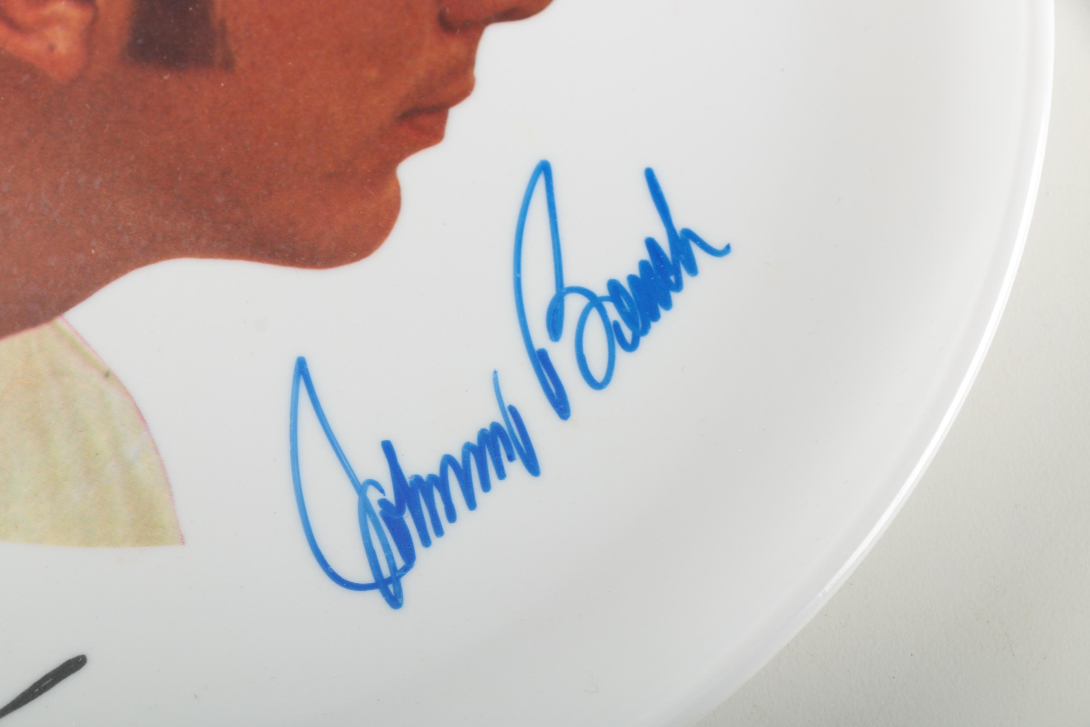 Signed Johnny Benches Home Plate Restaurant Dinner Plate