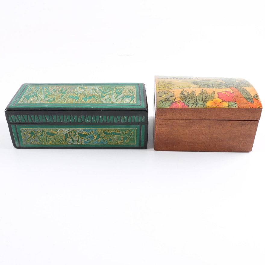 Pair of Wooden Boxes