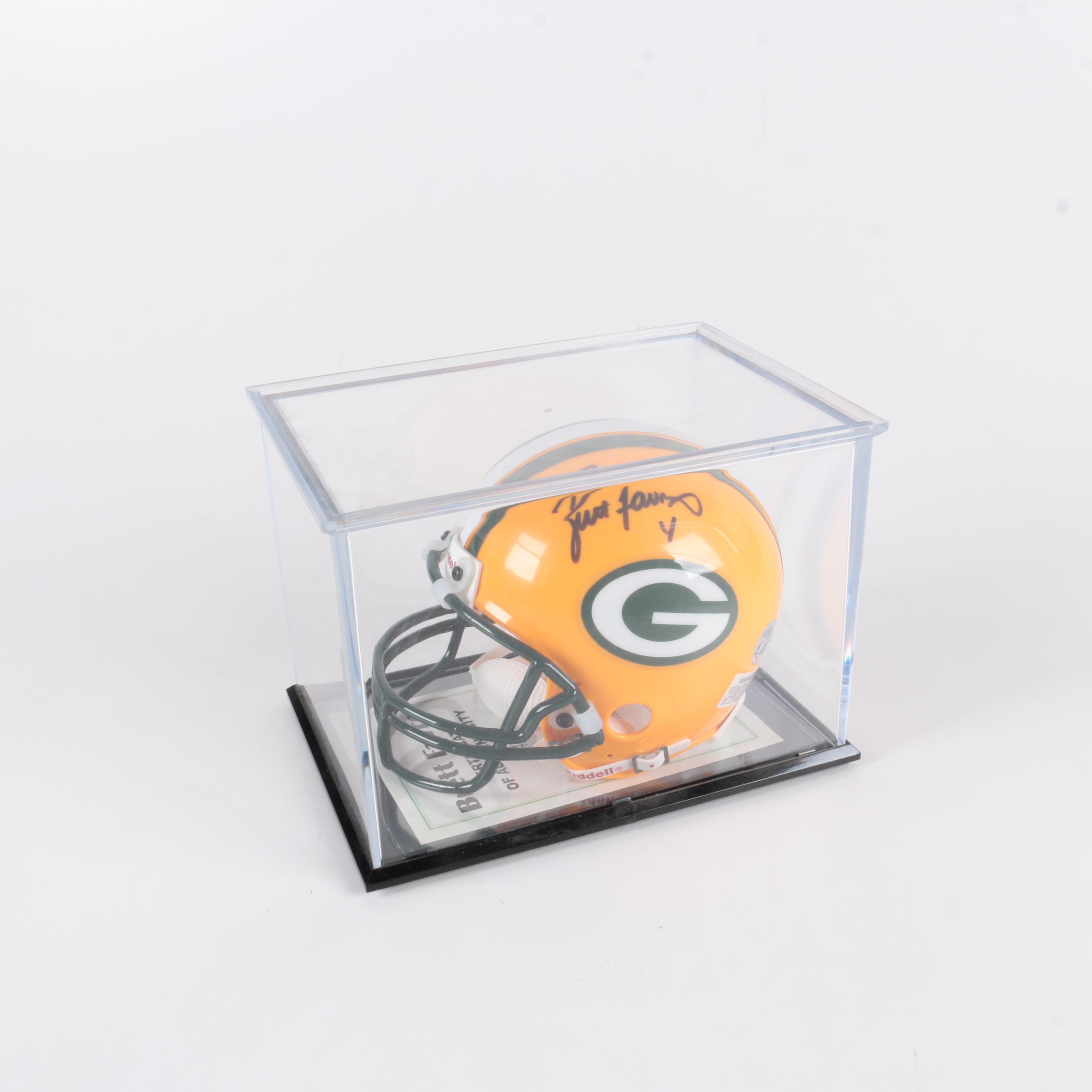 Brett Favre Autographed Green Bay Packers Replica Helmet