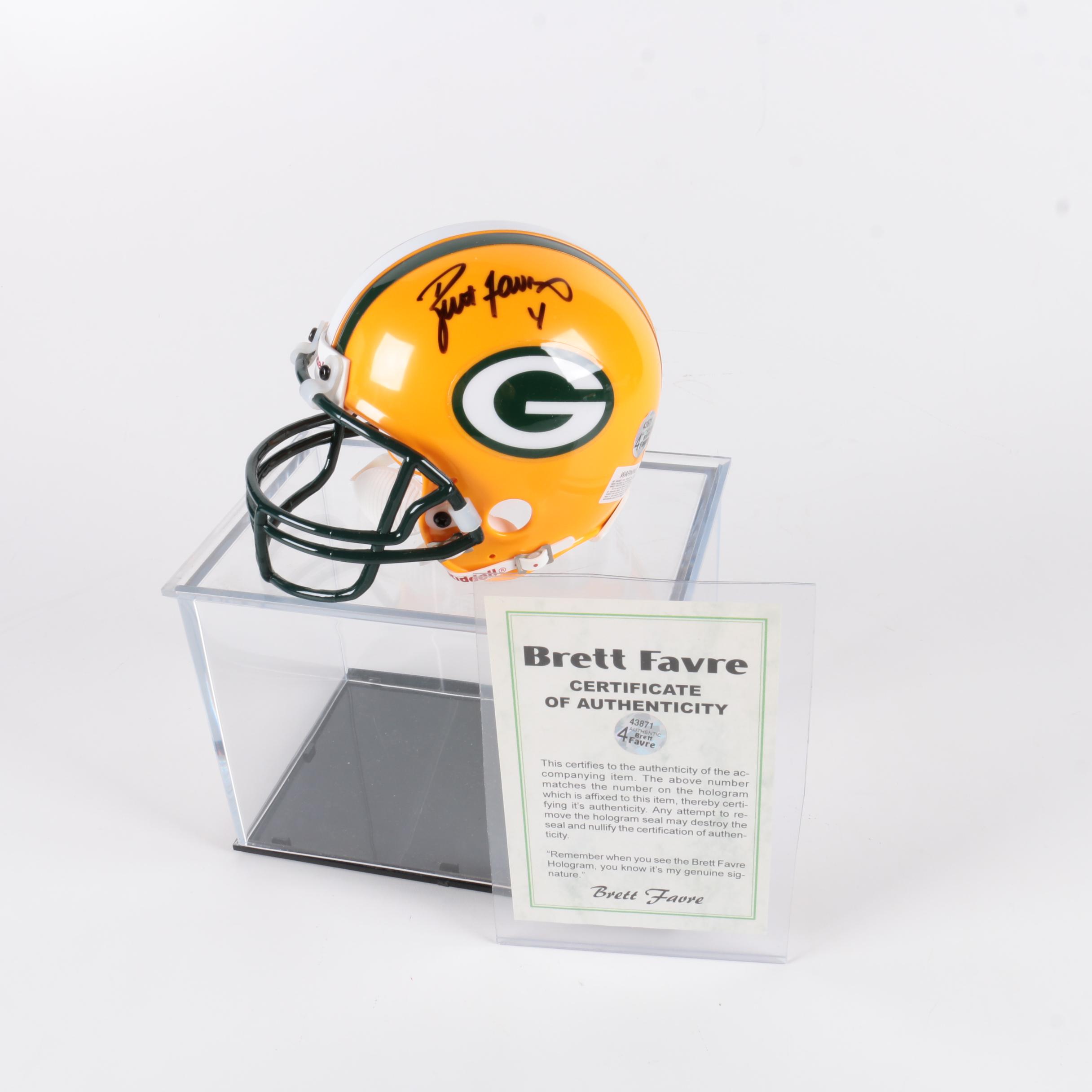 Brett Favre Autographed Green Bay Packers Replica Helmet
