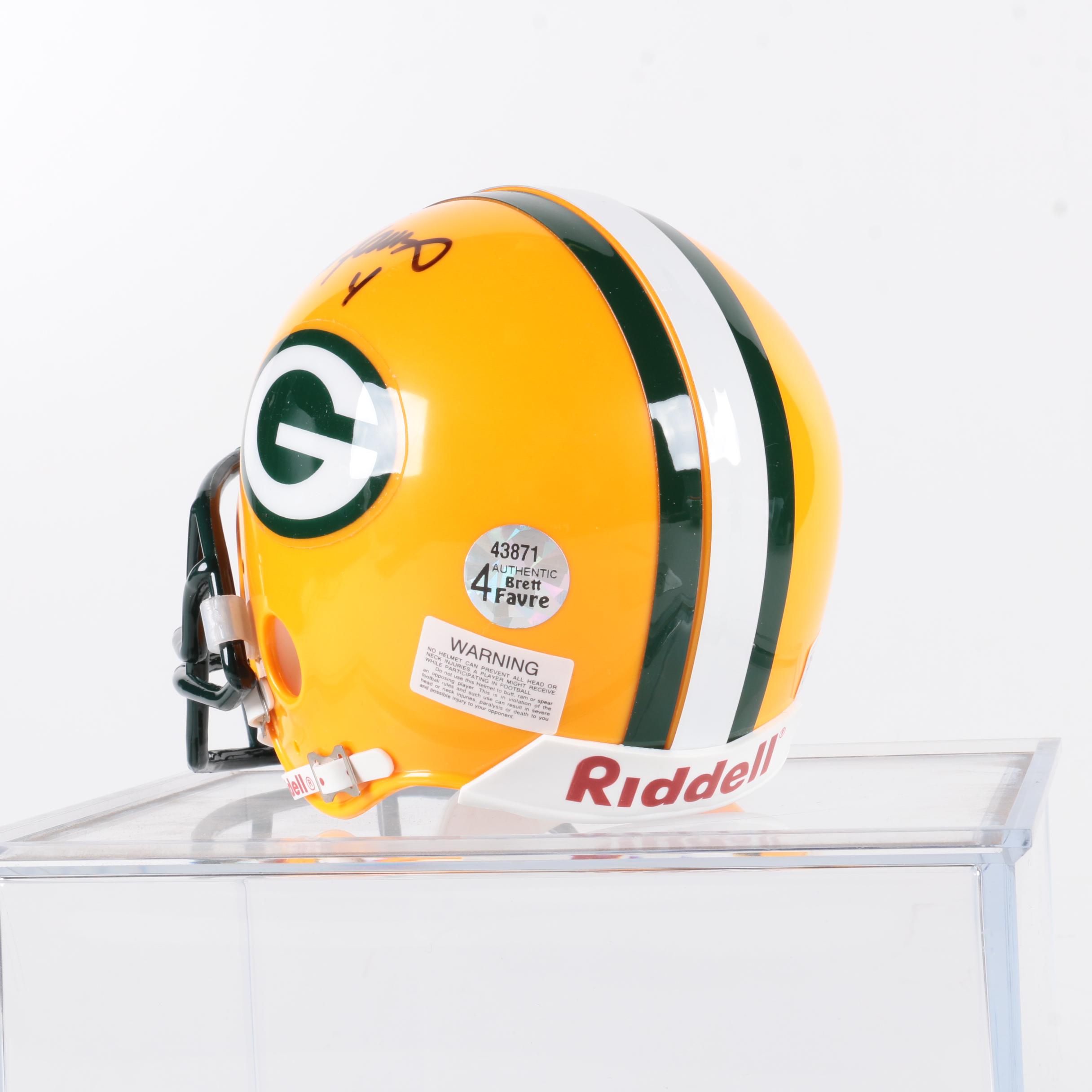 Brett Favre Autographed Green Bay Packers Replica Helmet