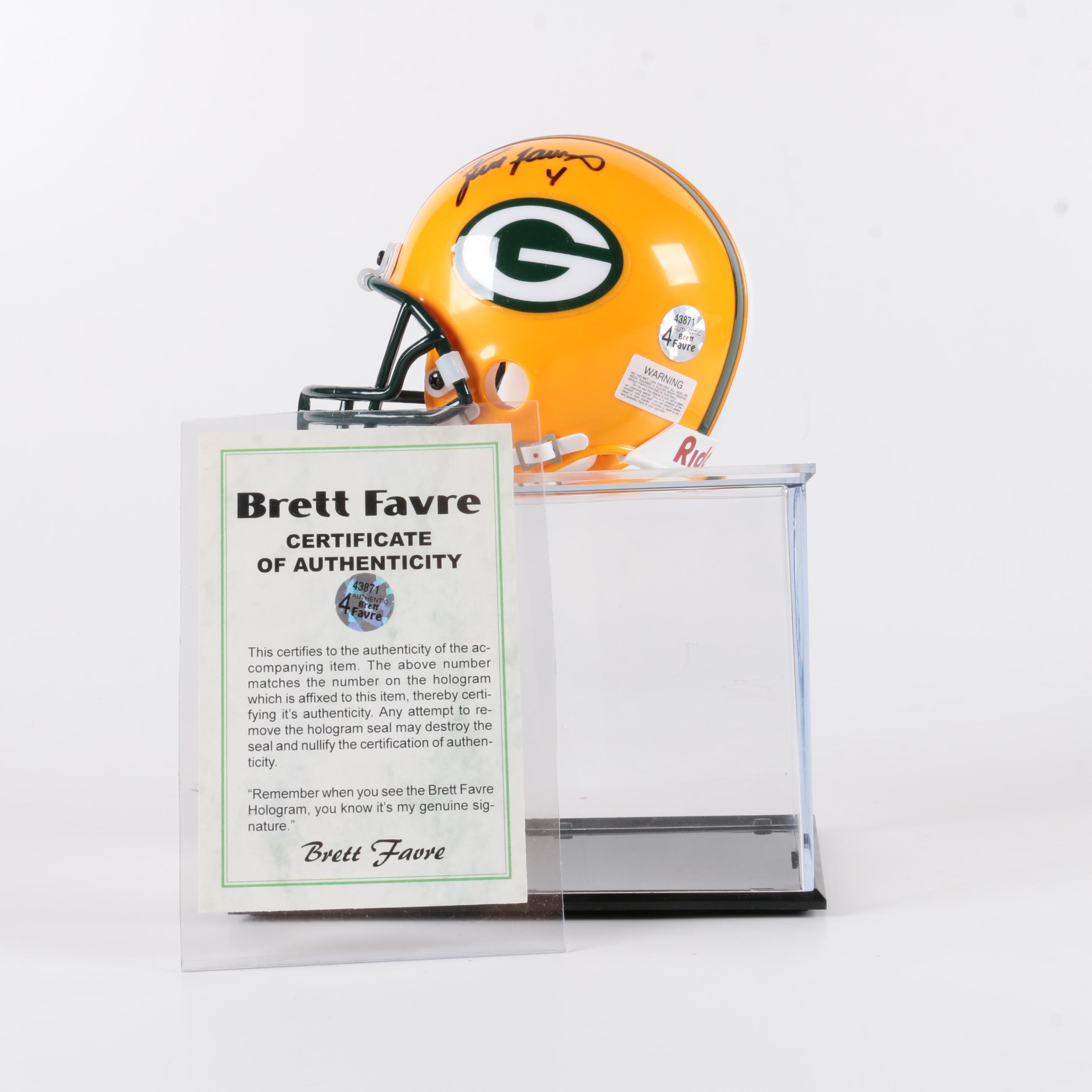 Brett Favre Autographed Green Bay Packers Replica Helmet