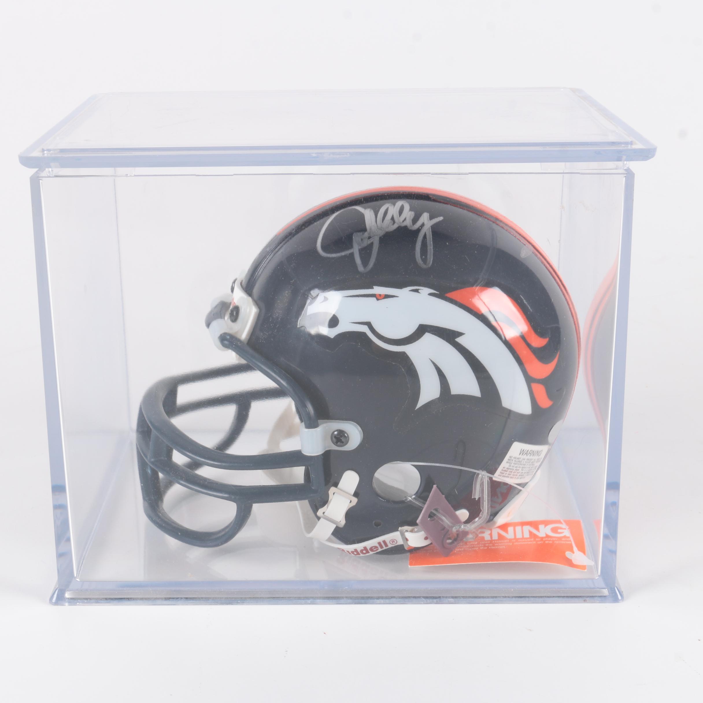 Signed John Elway Broncos Replica Helmet