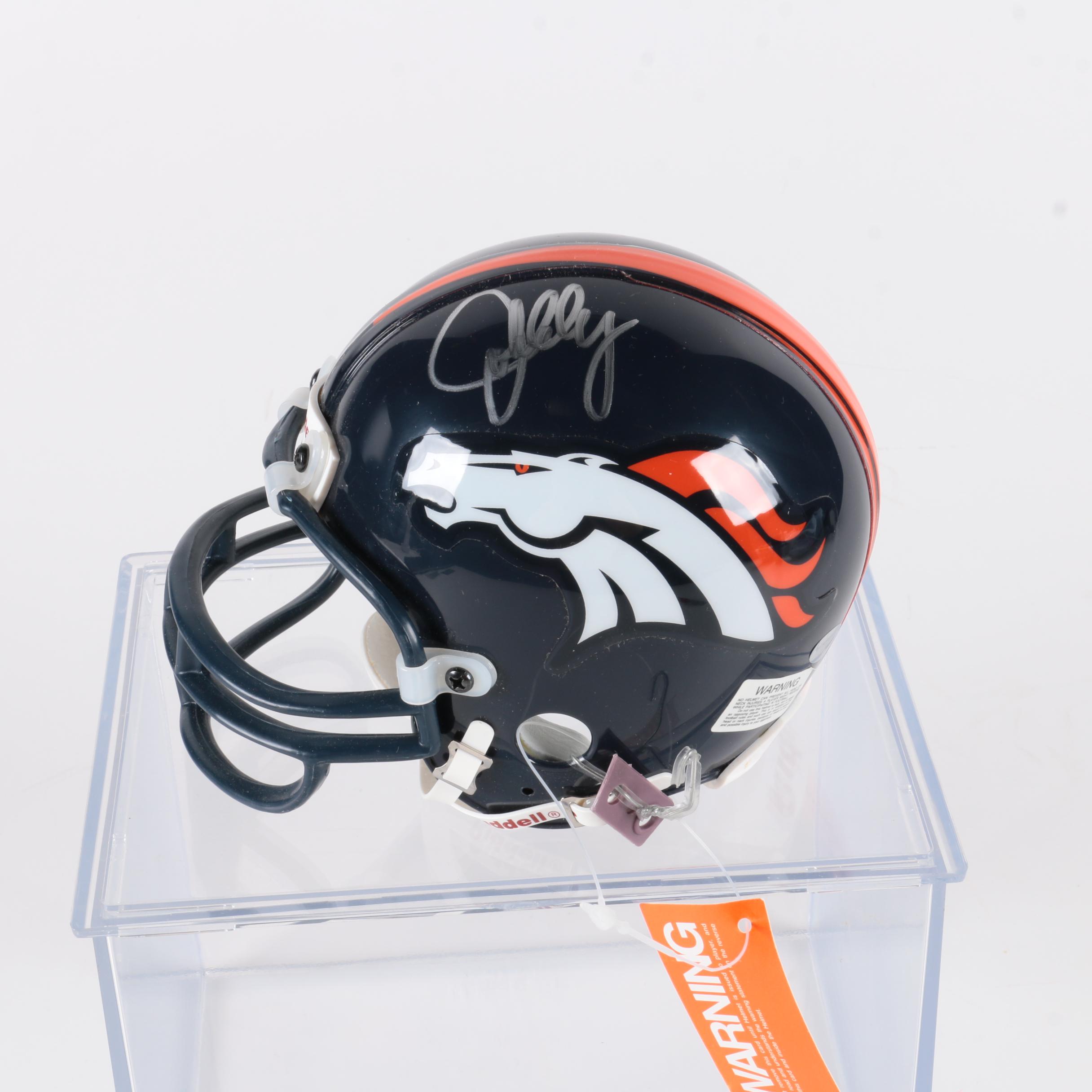Signed John Elway Broncos Replica Helmet
