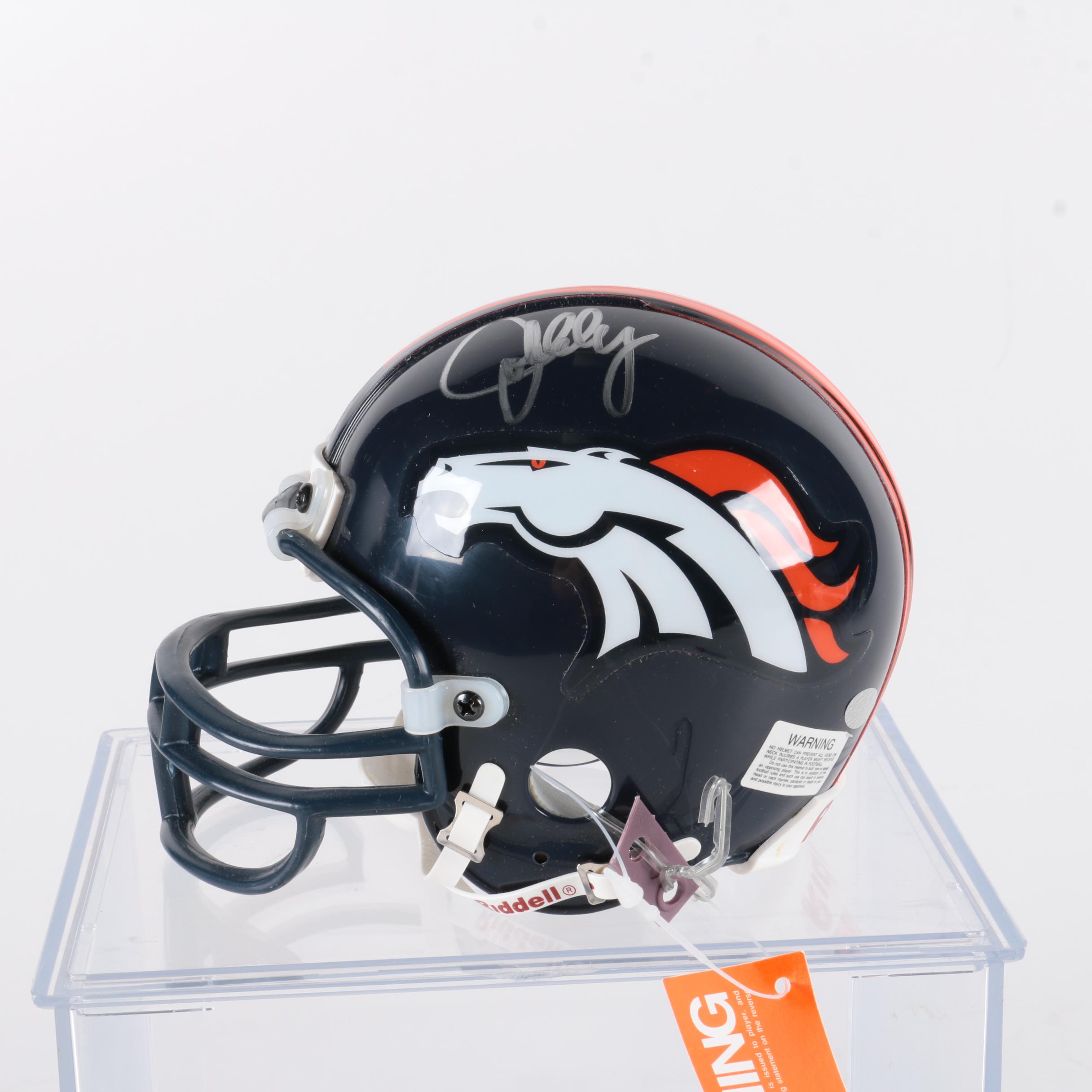 Signed John Elway Broncos Replica Helmet