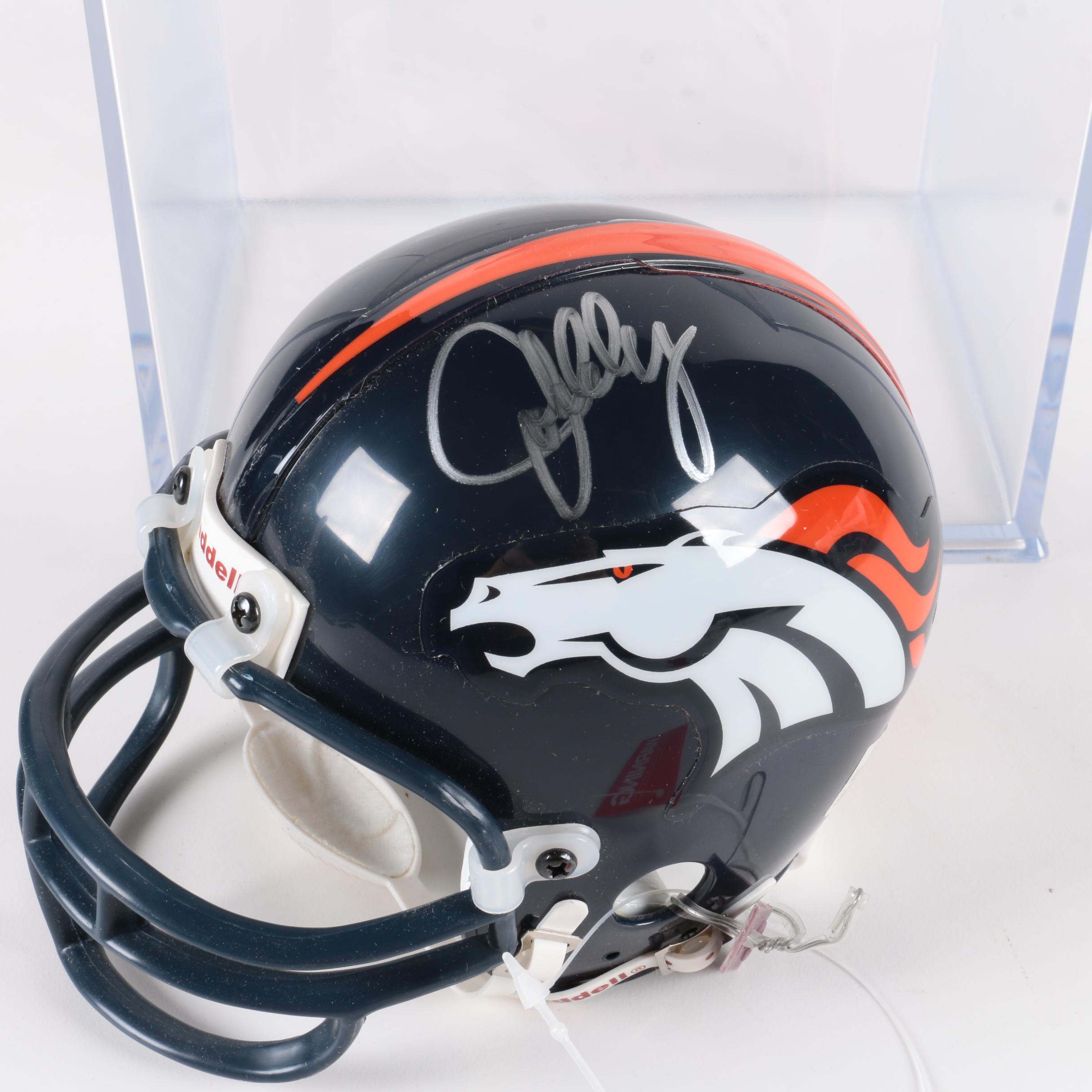 Signed John Elway Broncos Replica Helmet