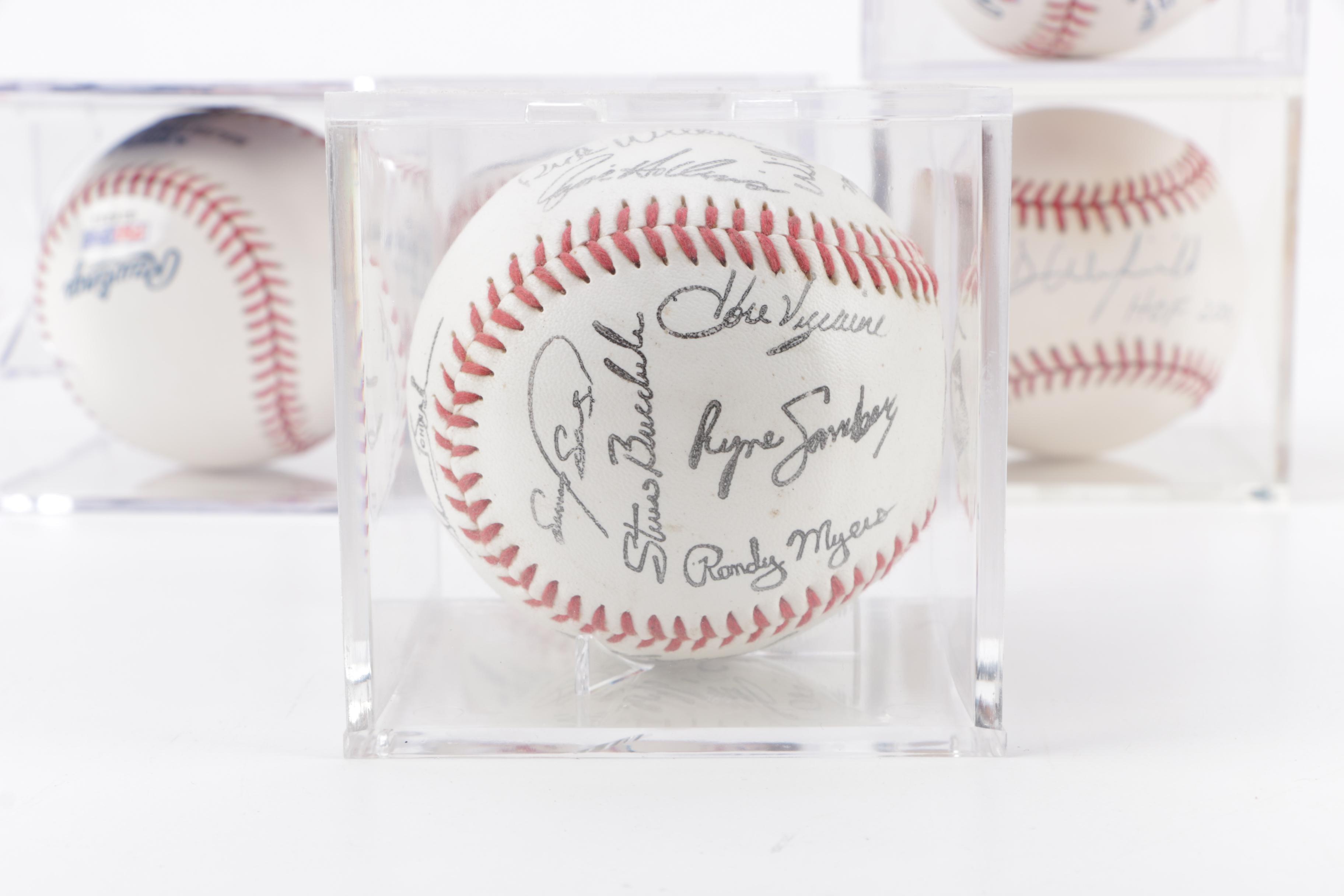 Signed Baseballs Including Lou Pinella