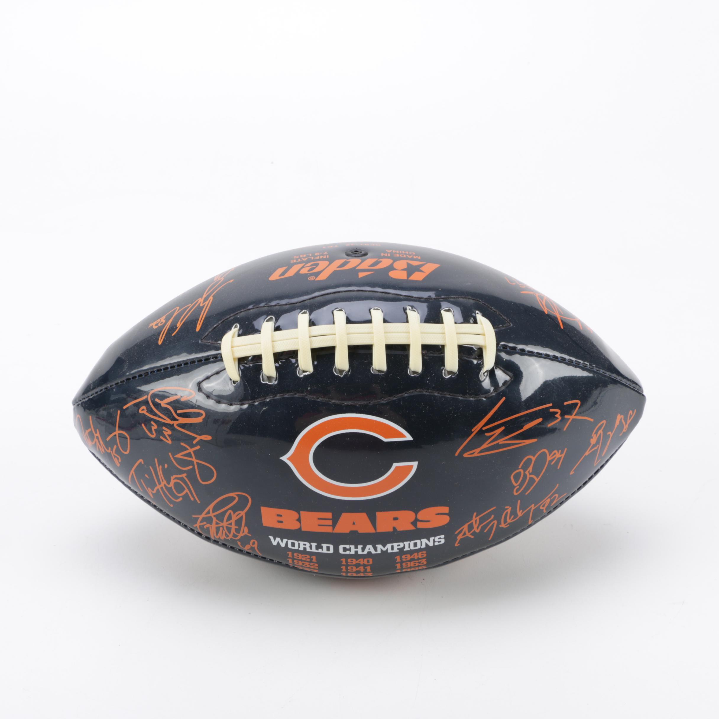 Laser Autographed Chicago Bears Football