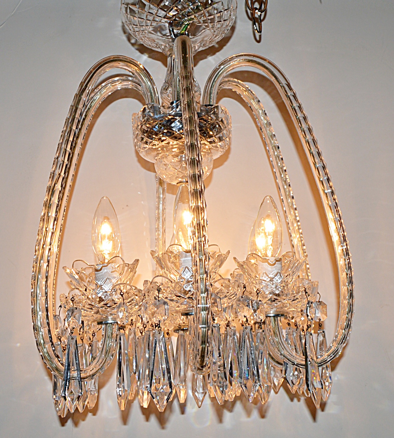 Waterford Crystal "Fleur De Lis" Six-Arm Chandelier