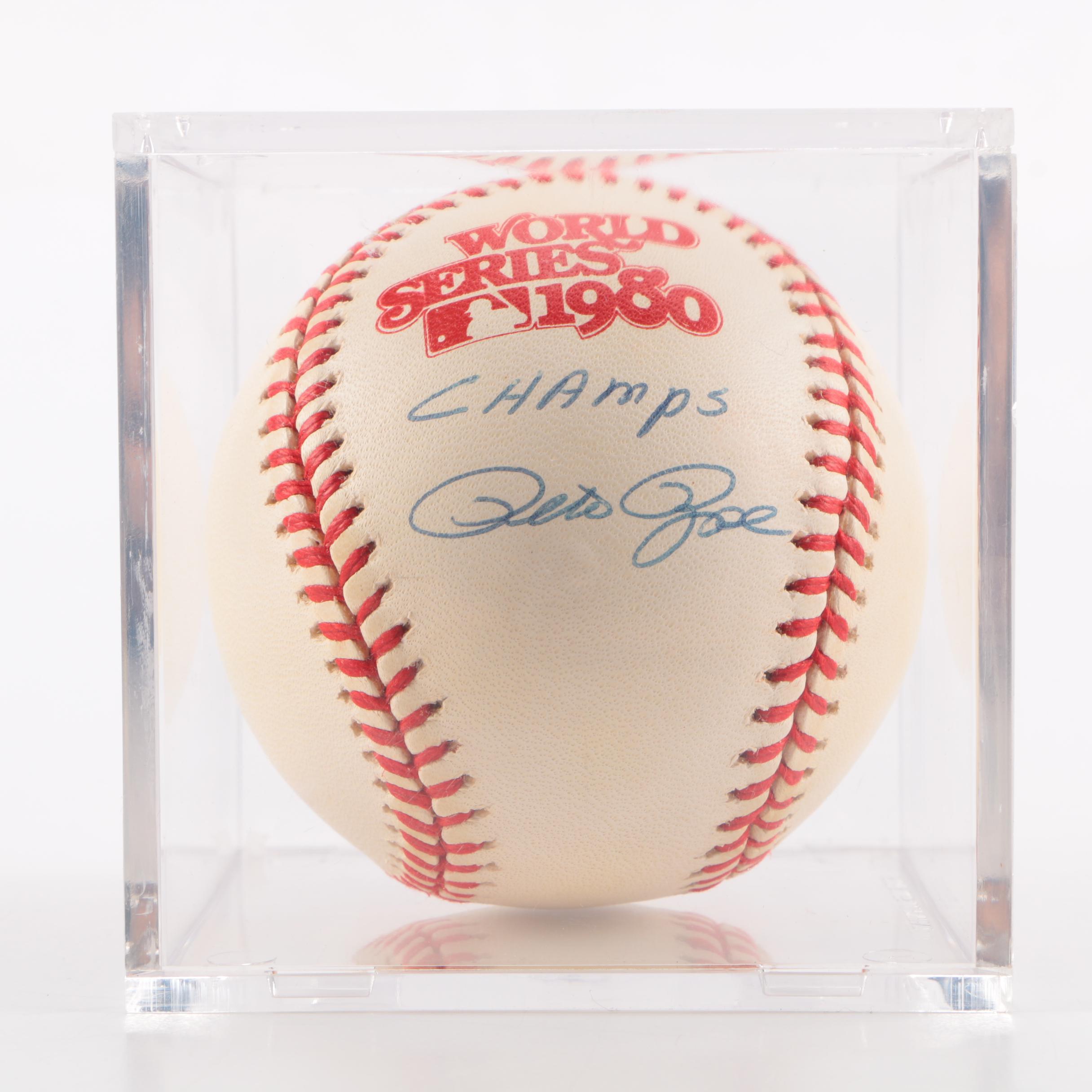 Pete Rose Signed 1980 World Series Baseball
