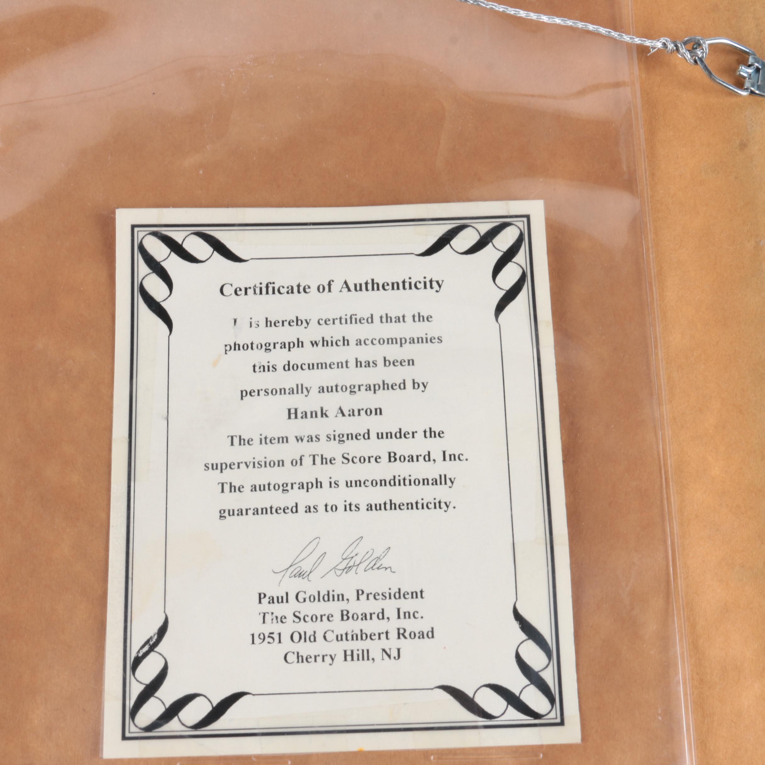 Signed Hank Aaron Photograph