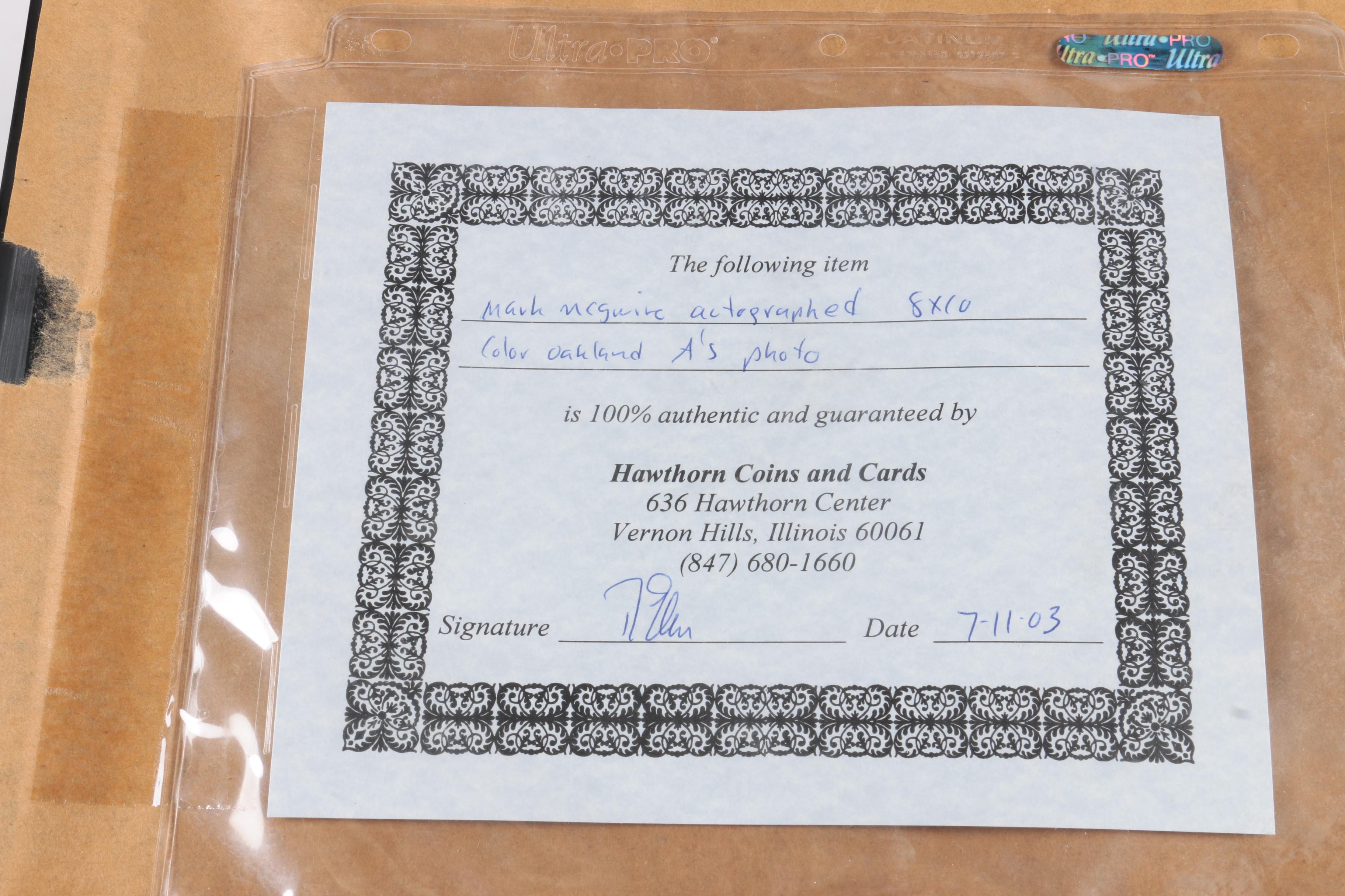 Mark McGwire Signed Photo