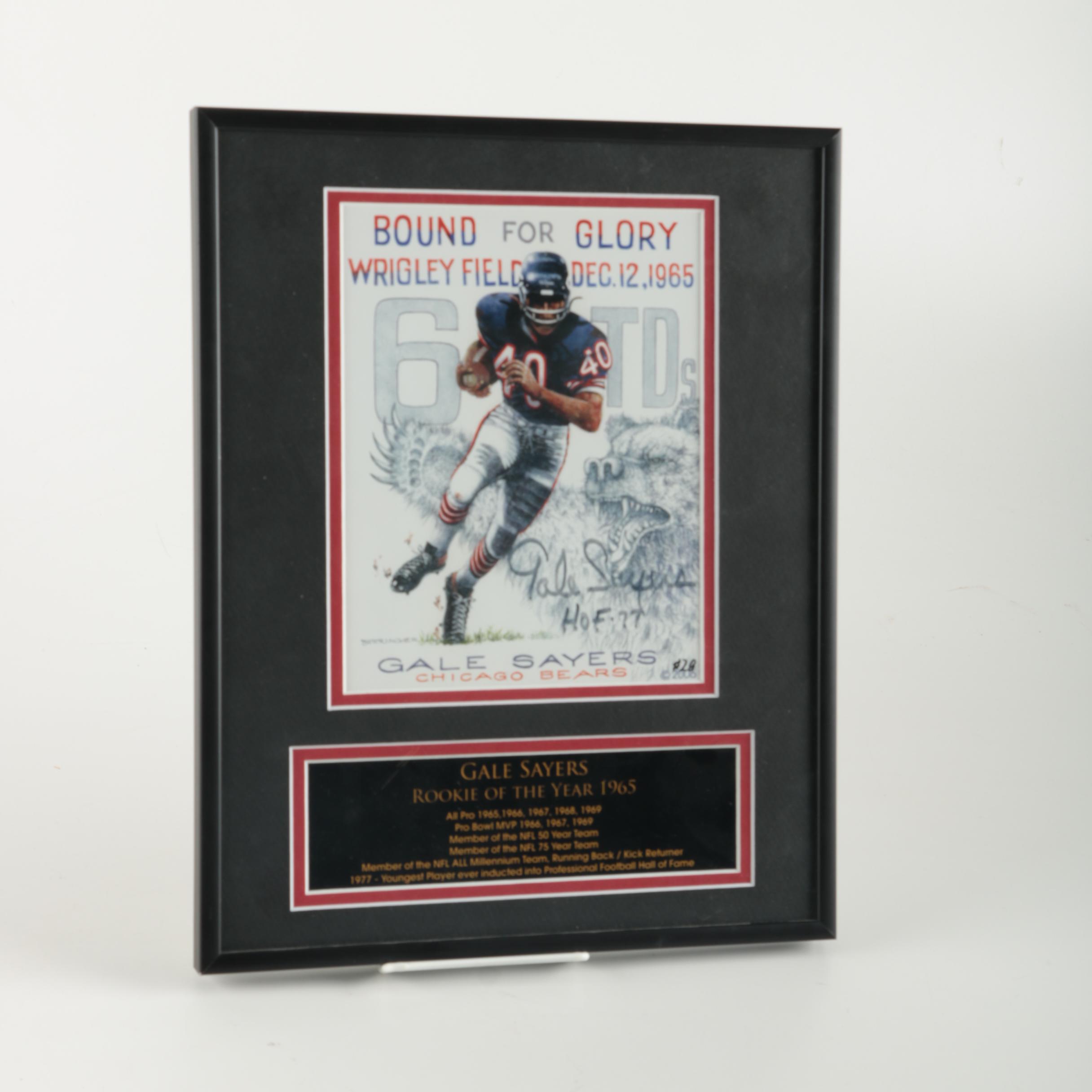 Gale Sayers Signed Lithograph