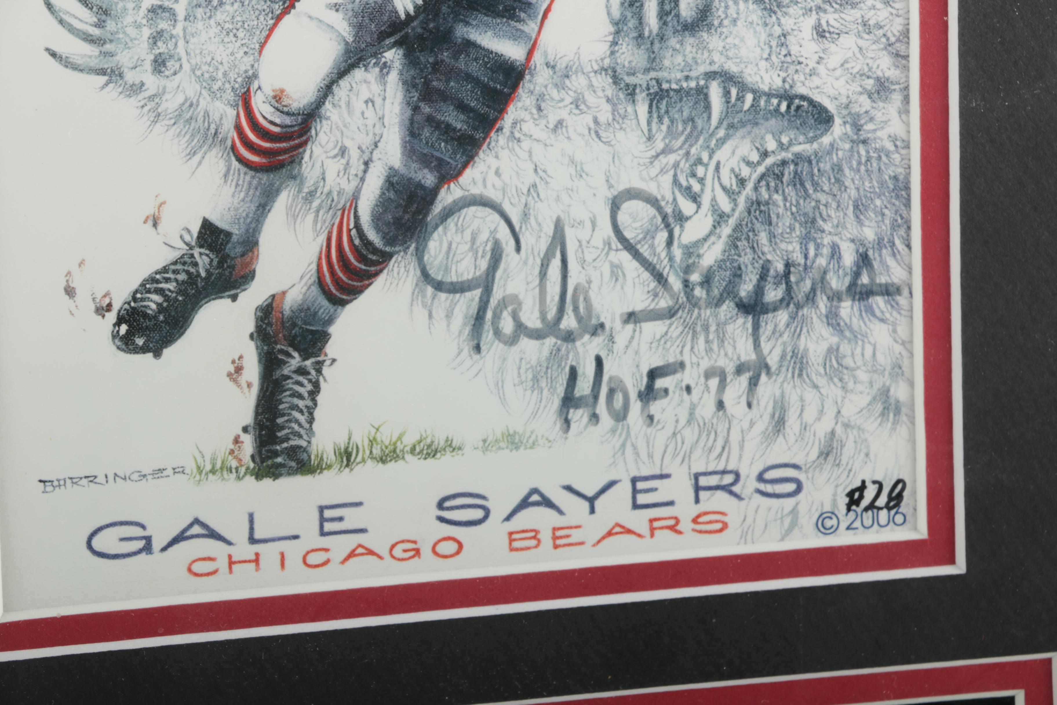 Gale Sayers Signed Lithograph