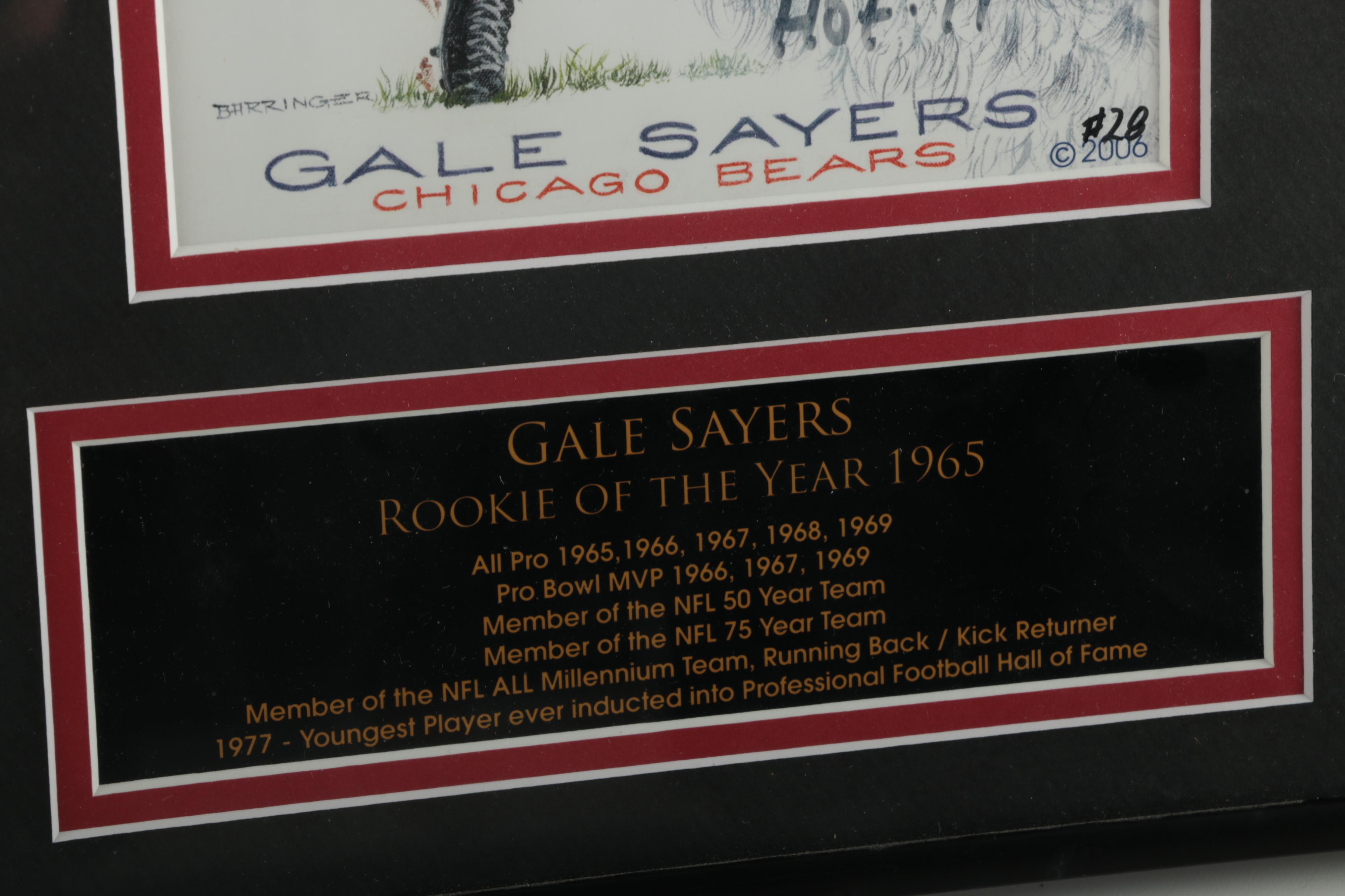 Gale Sayers Signed Lithograph