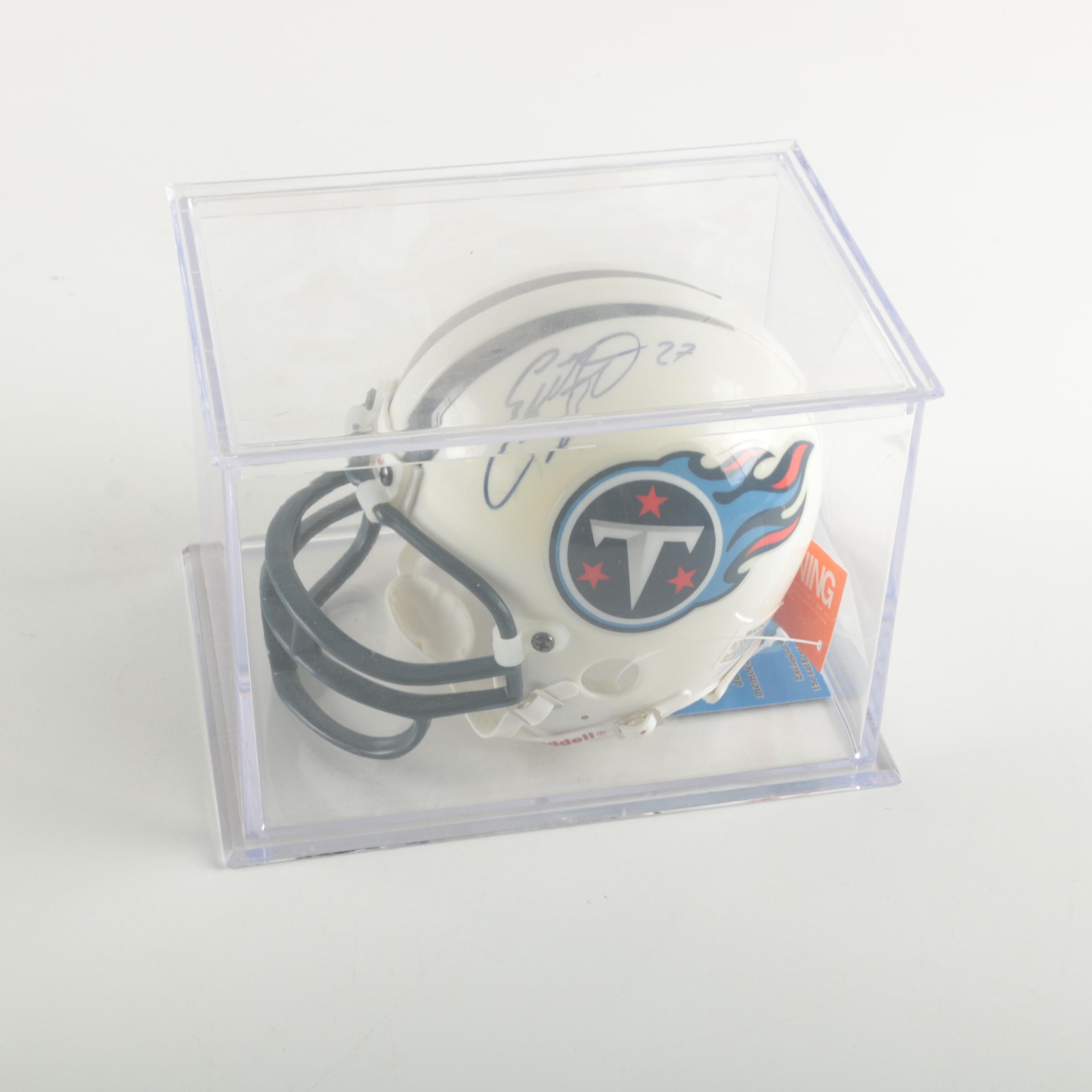 Eddie George Signed Titans Mini Helmet