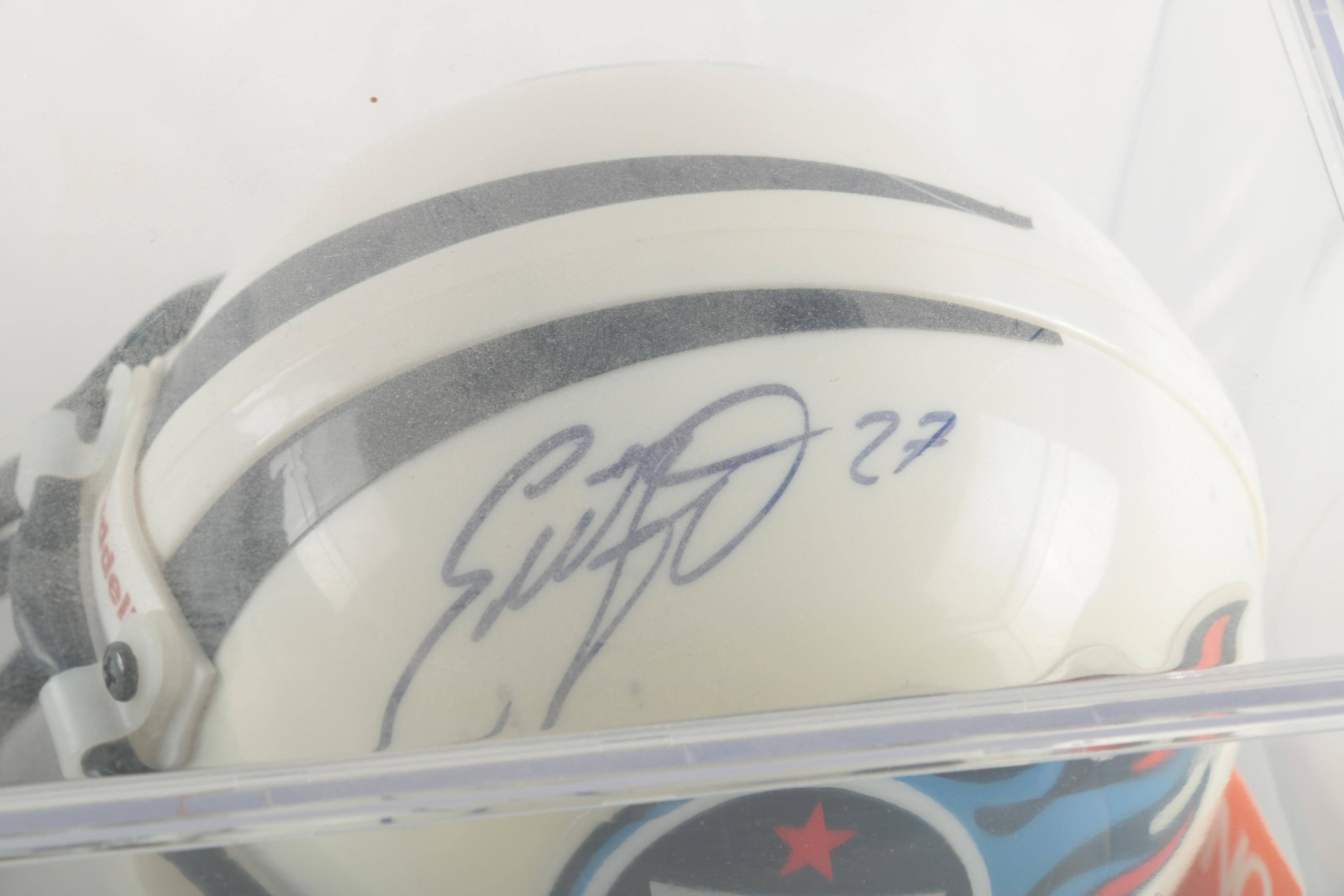 Eddie George Signed Titans Mini Helmet