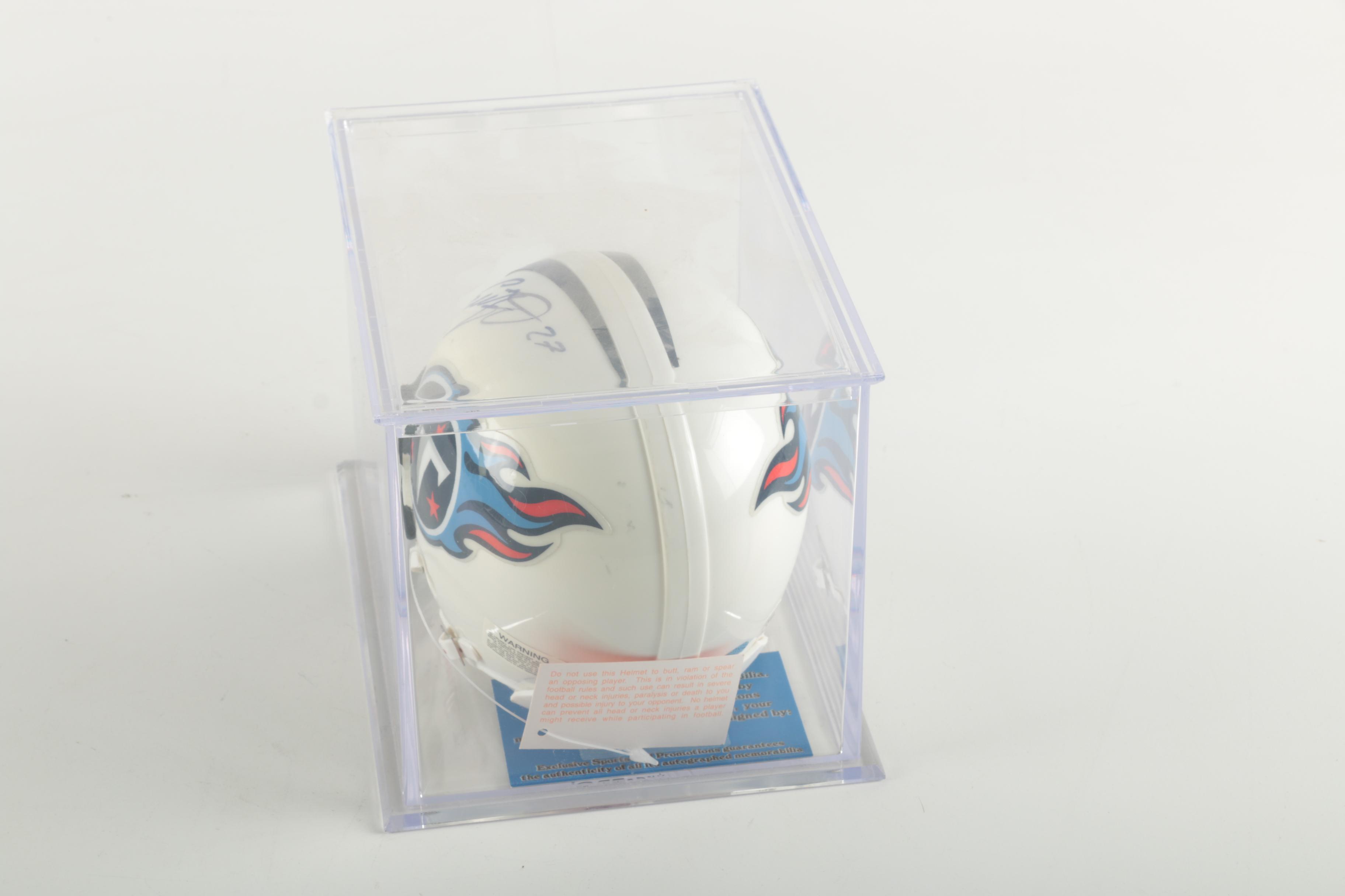 Eddie George Signed Titans Mini Helmet