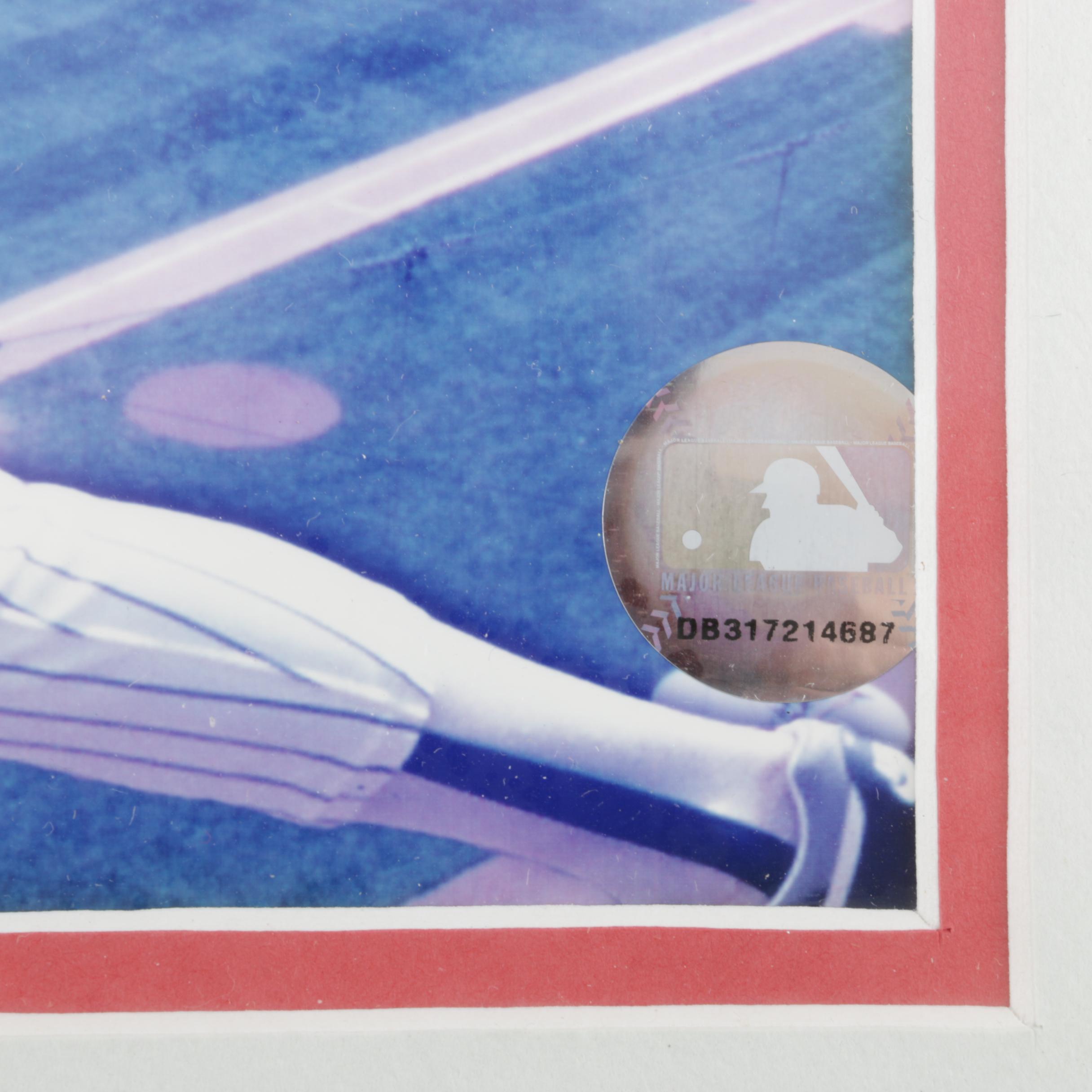 Framed Ryne Sandberg Photograph with Wrigley Field Dirt